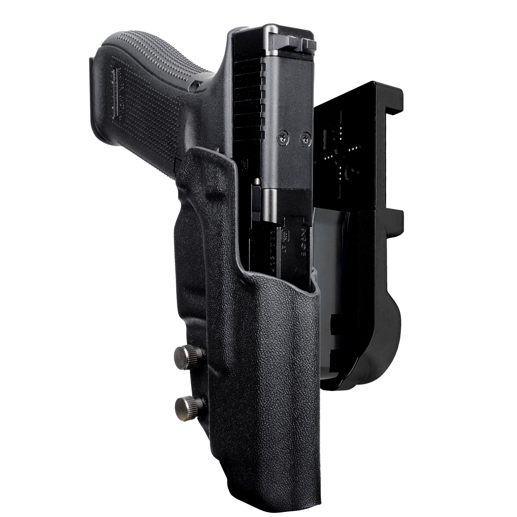 Glock 34 All Gens IPSC/USPA Quick Mount Holster with Black Belt Attachment, Black Holster Shell