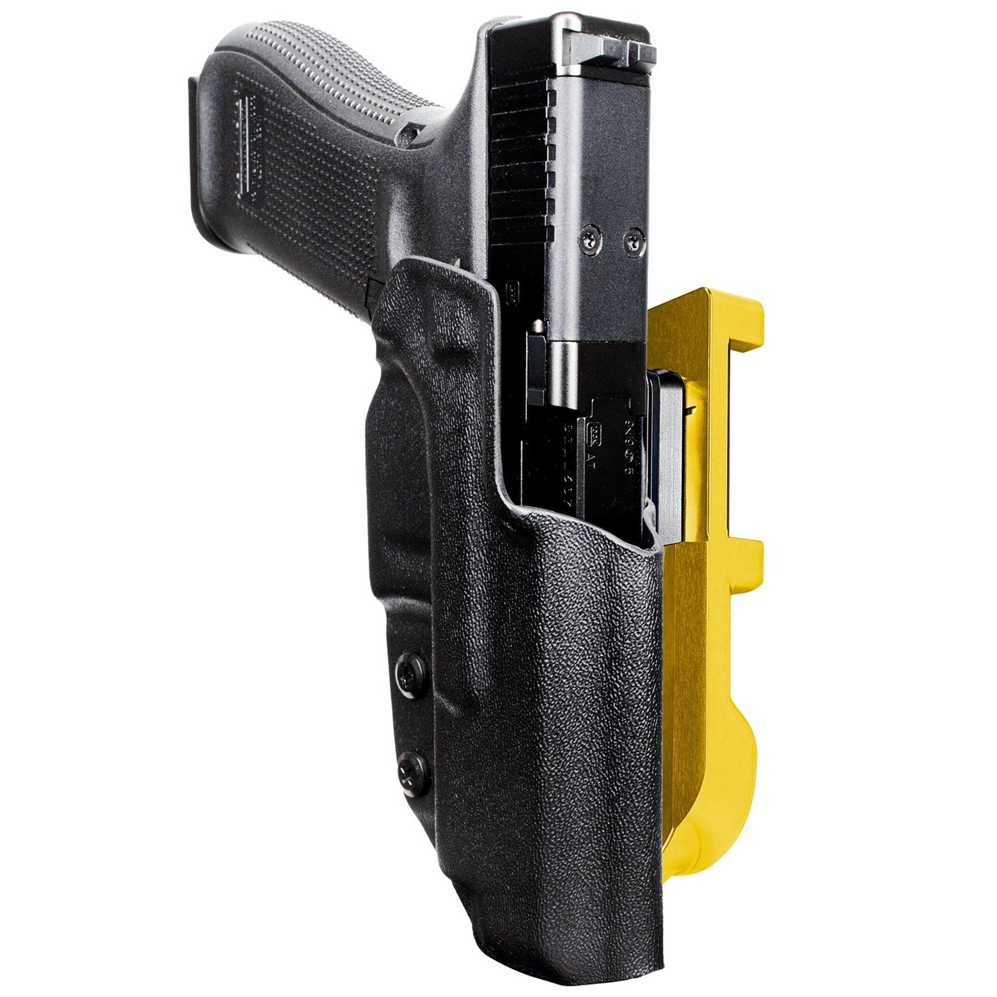 Glock 47 MOS IDPA Quick Mount Holster with 24K Gold Belt Attachment, Black Holster Shell