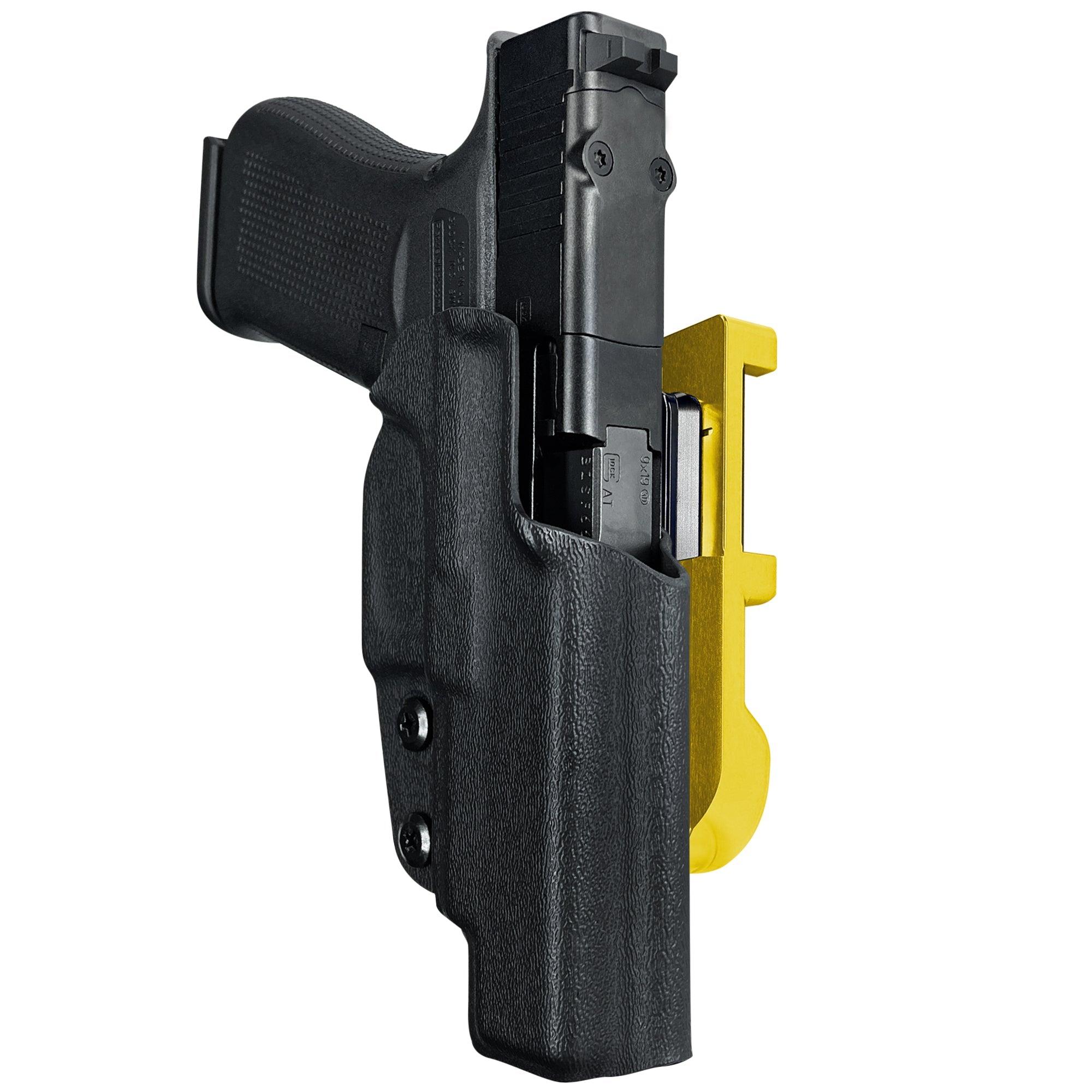 Glock 48 MOS IDPA Quick Mount Holster with 24K Gold Belt Attachment, Black Holster Shell