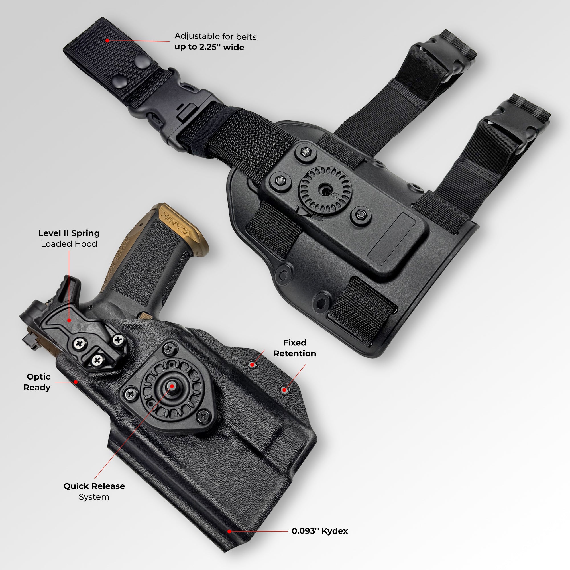CZ P-09 C w/ Streamlight TLR-1 HLX Level II Tactical Drop Leg Holster