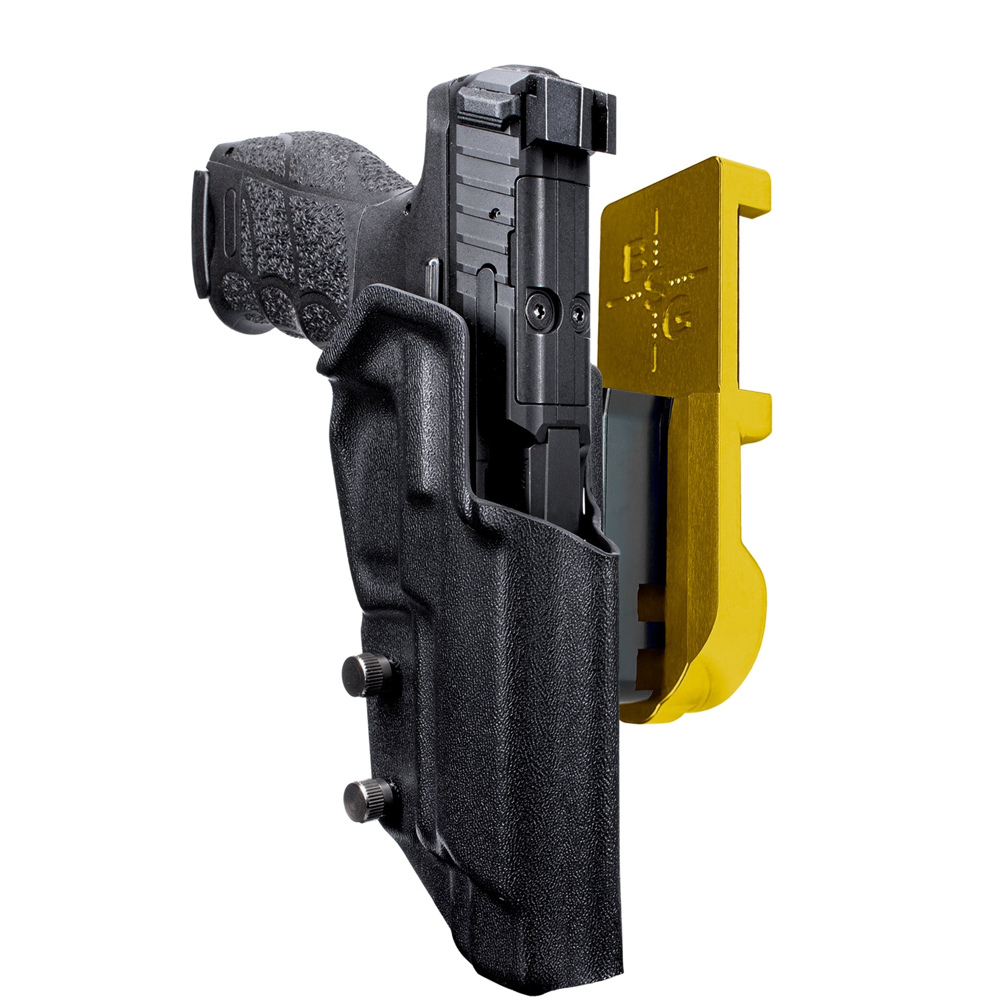 Heckler & Koch VP9L IPSC/USPA Quick Mount Holster with 24K Gold Belt Attachment, Black Holster Shell