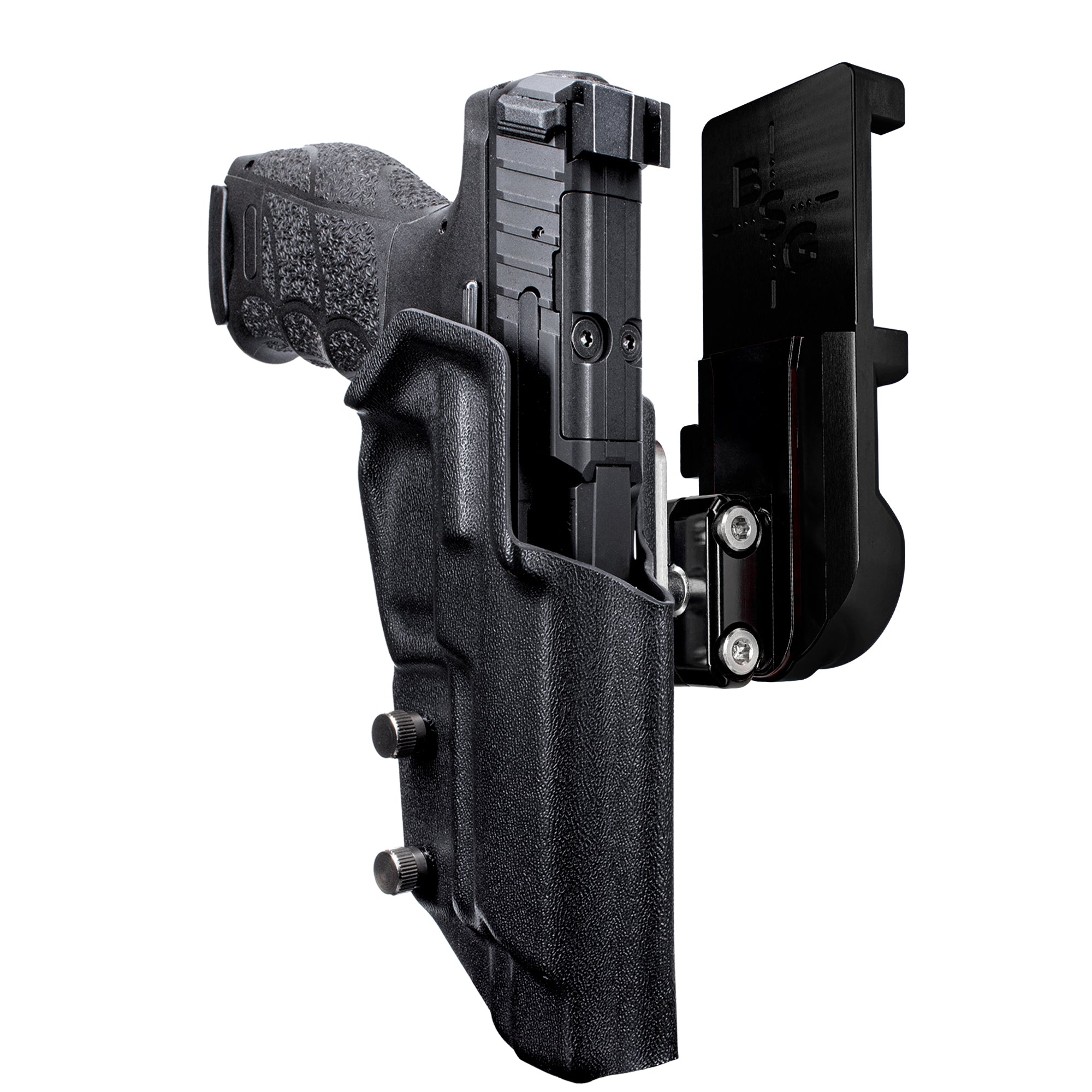 Heckler & Koch VP9L IPSC/USPA Quick Mount Ball Joint Holster with Black Belt Attachment, Black Holster Shell