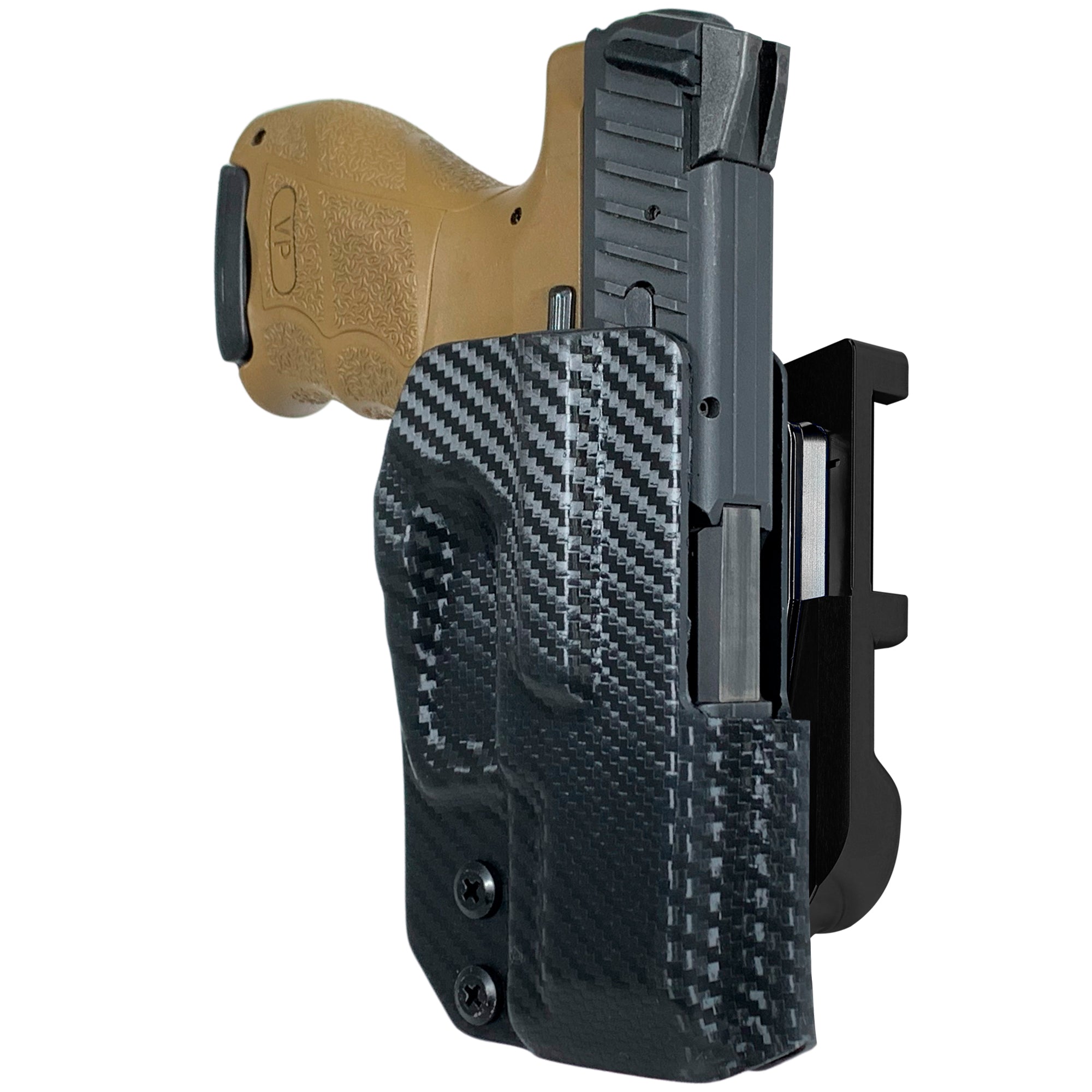 H&K VP9SK IDPA Quick Mount Holster with Black Belt Attachment, Carbon Fiber Holster Shell