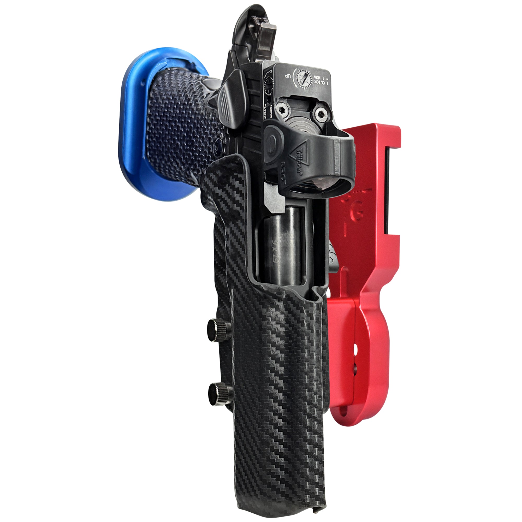 MPA DS9 Hybrid Pro Heavy Duty Competition Holster in Red / Carbon Fiber