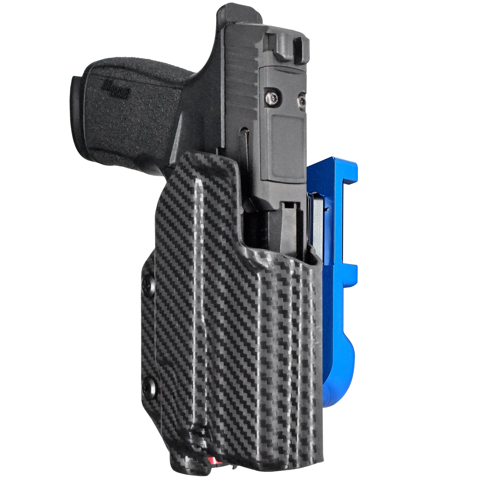 Sig P365 XMACRO w/ TLR-7 Sub IDPA Quick Mount Holster with Blue Belt Attachment, Carbon Fiber Holster Shell