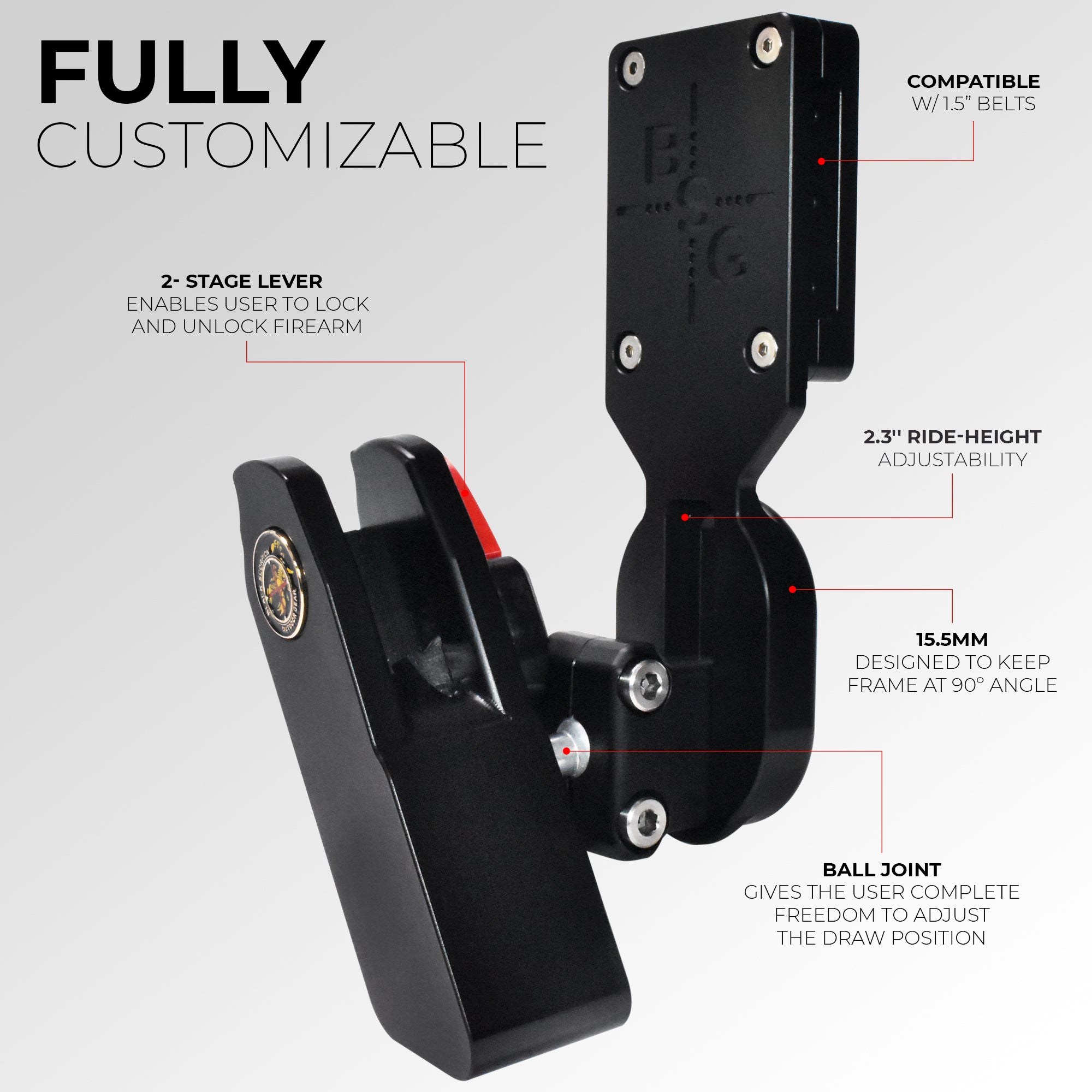 Glock 17, 19, 22, 23, 24, 34, 35, 45, 47 Pro Heavy Duty Competition Speed Holster