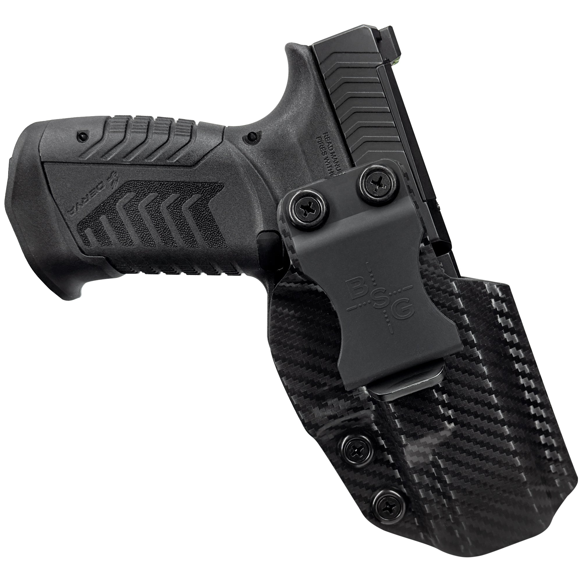 Derya DY9 Inside the Waistband Holster in Carbon Fiber - Front