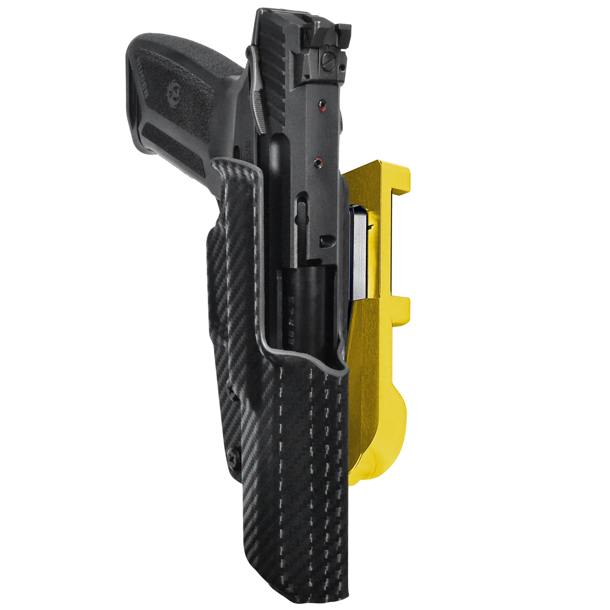 Ruger 5.7 IDPA Quick Mount Holster with 24K Gold Belt Attachment, Carbon Fiber Holster Shell