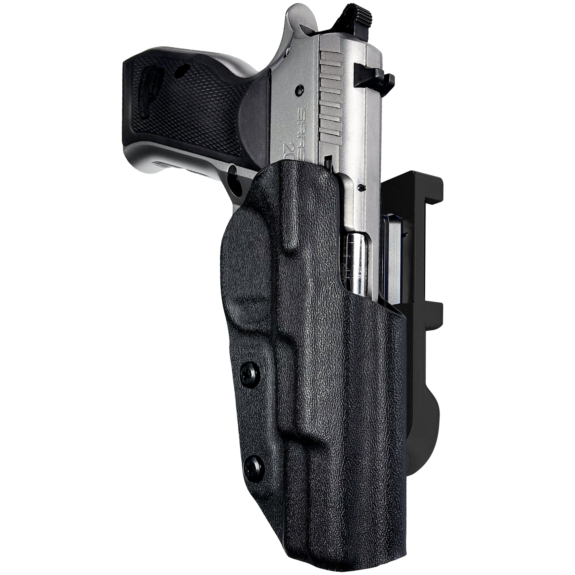 SAR 2000 IDPA Quick Mount Holster with Black Belt Attachment, Black Holster Shell