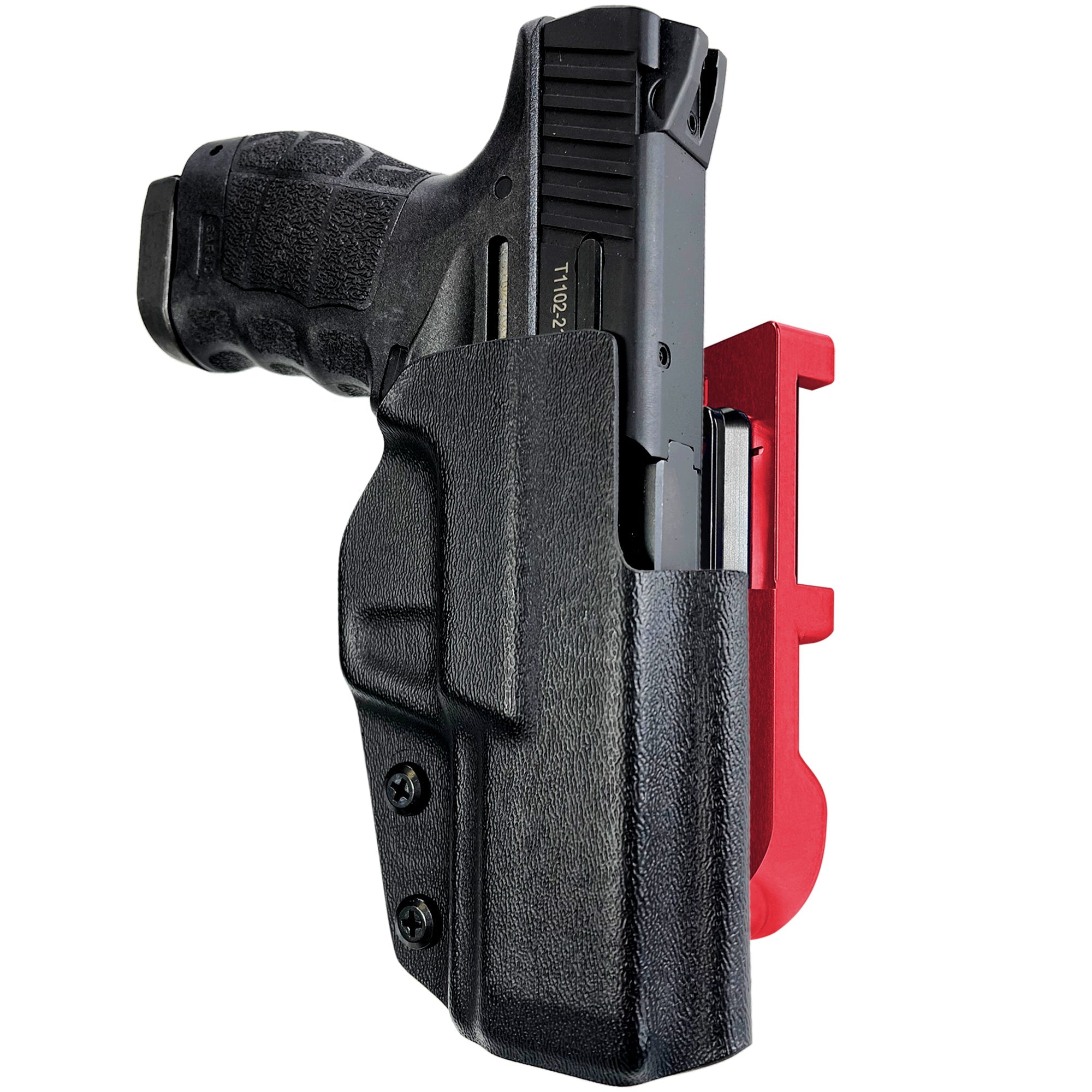 SAR SAR9 C IDPA Quick Mount Holster with Red Belt Attachment, Black Holster Shell