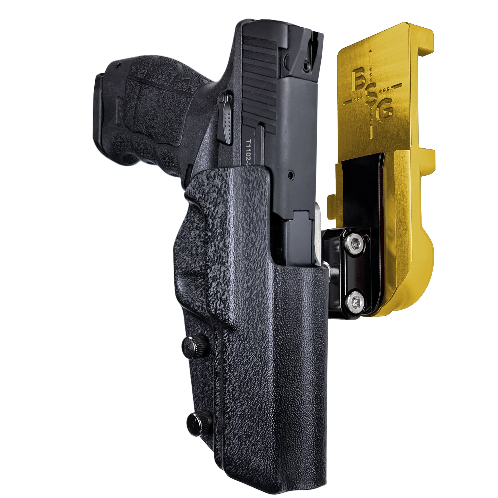 Sarsilmaz SAR9 IPSC/USPA Quick Mount Ball Joint Holster with 24K Gold Belt Attachment, Black Holster Shell