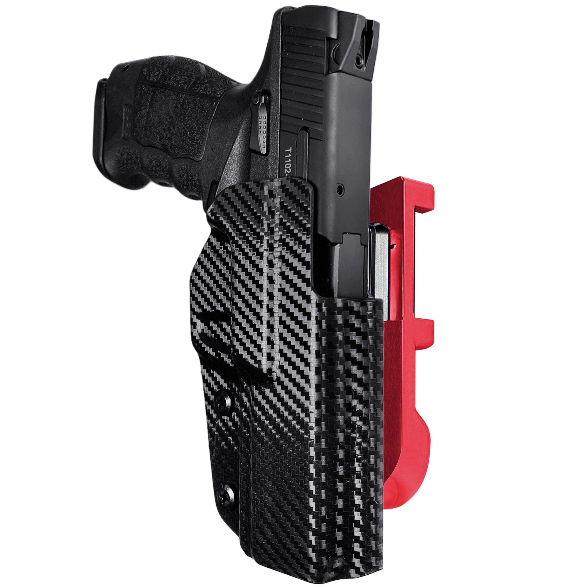 Sarsilmaz SAR9 IDPA Quick Mount Holster with Red Belt Attachment, Carbon Fiber Holster Shell