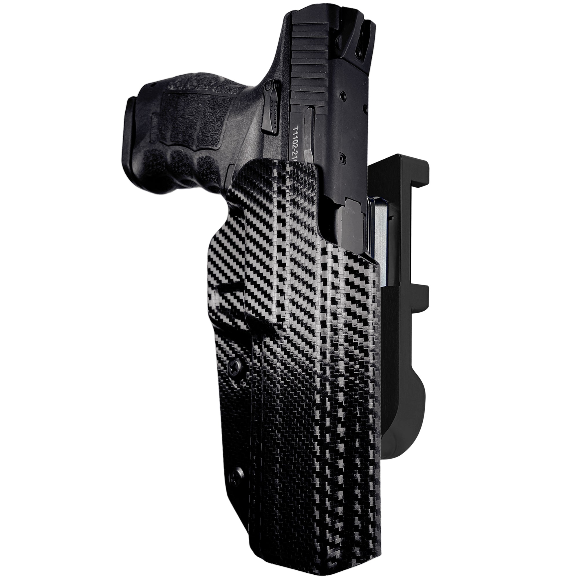 SAR9 Sport IDPA Quick Mount Holster with Black Belt Attachment, Carbon Fiber Holster Shell
