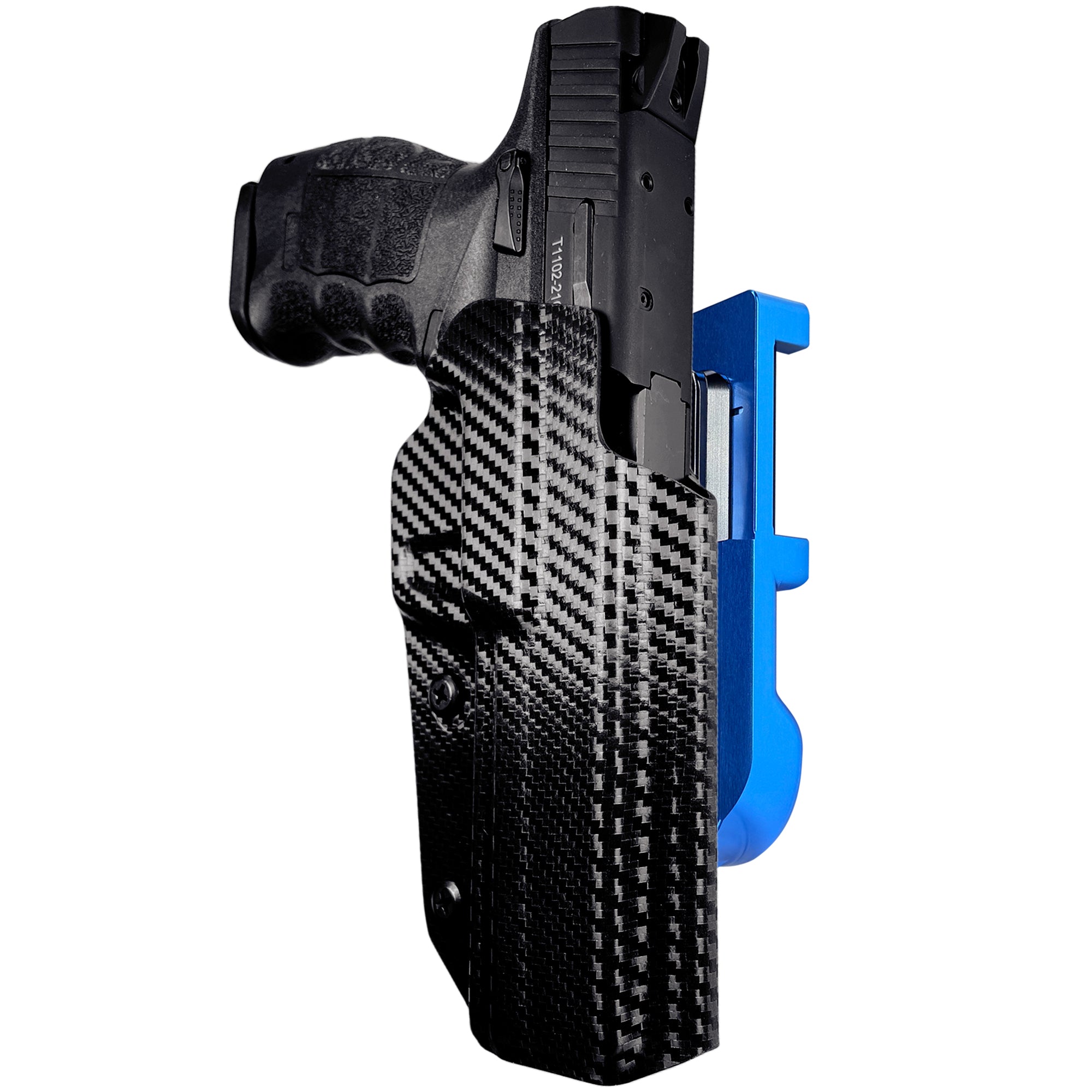 SAR9 Sport IDPA Quick Mount Holster with Blue Belt Attachment, Carbon Fiber Holster Shell