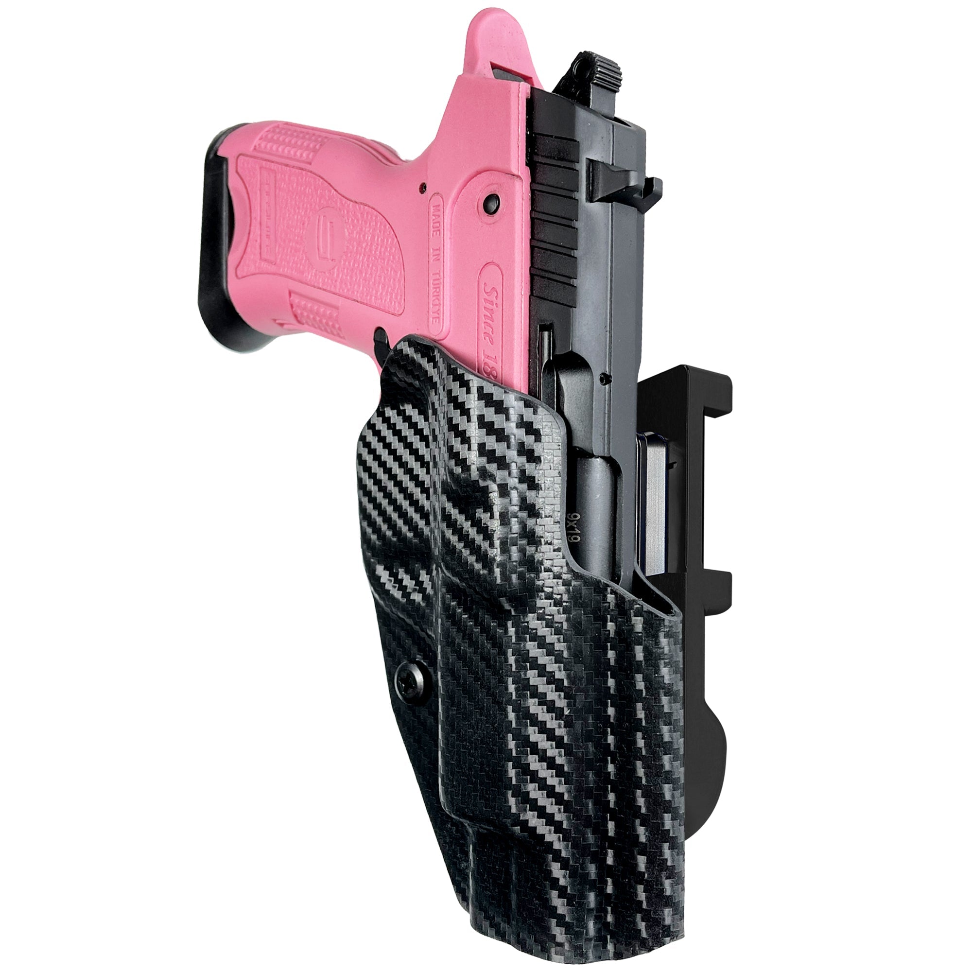SAR B6 C IDPA Quick Mount Holster with Black Belt Attachment, Carbon Fiber Holster Shell