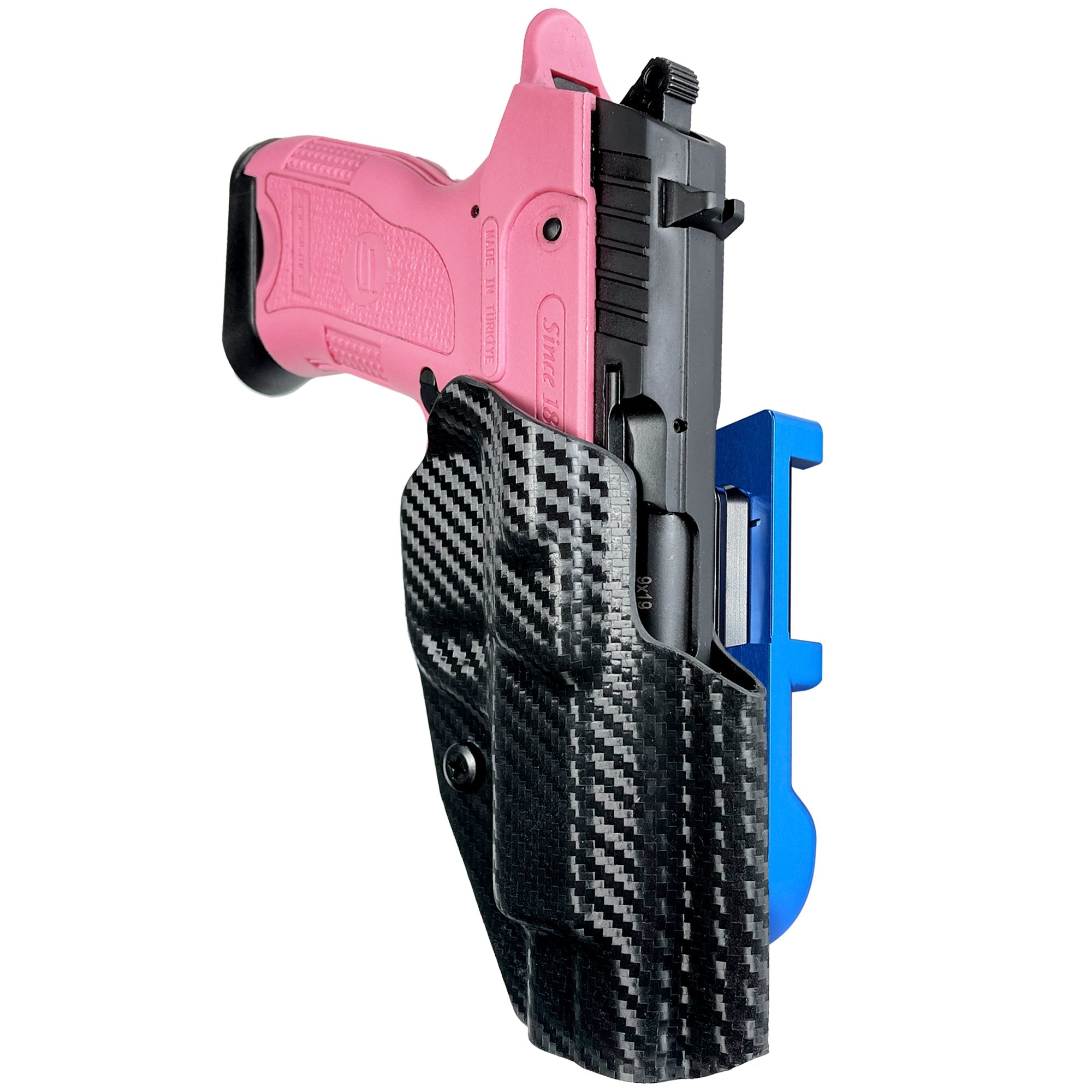 SAR B6 C IDPA Quick Mount Holster with Blue Belt Attachment, Carbon Fiber Holster Shell