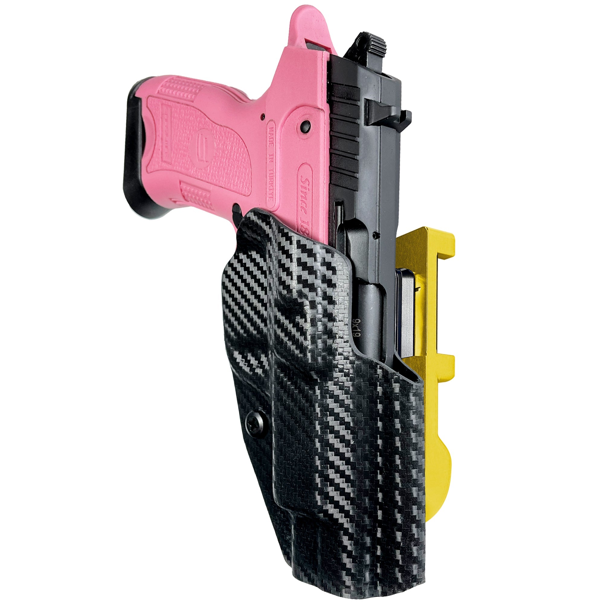 SAR B6 C IDPA Quick Mount Holster with 24K Gold Belt Attachment, Carbon Fiber Holster Shell