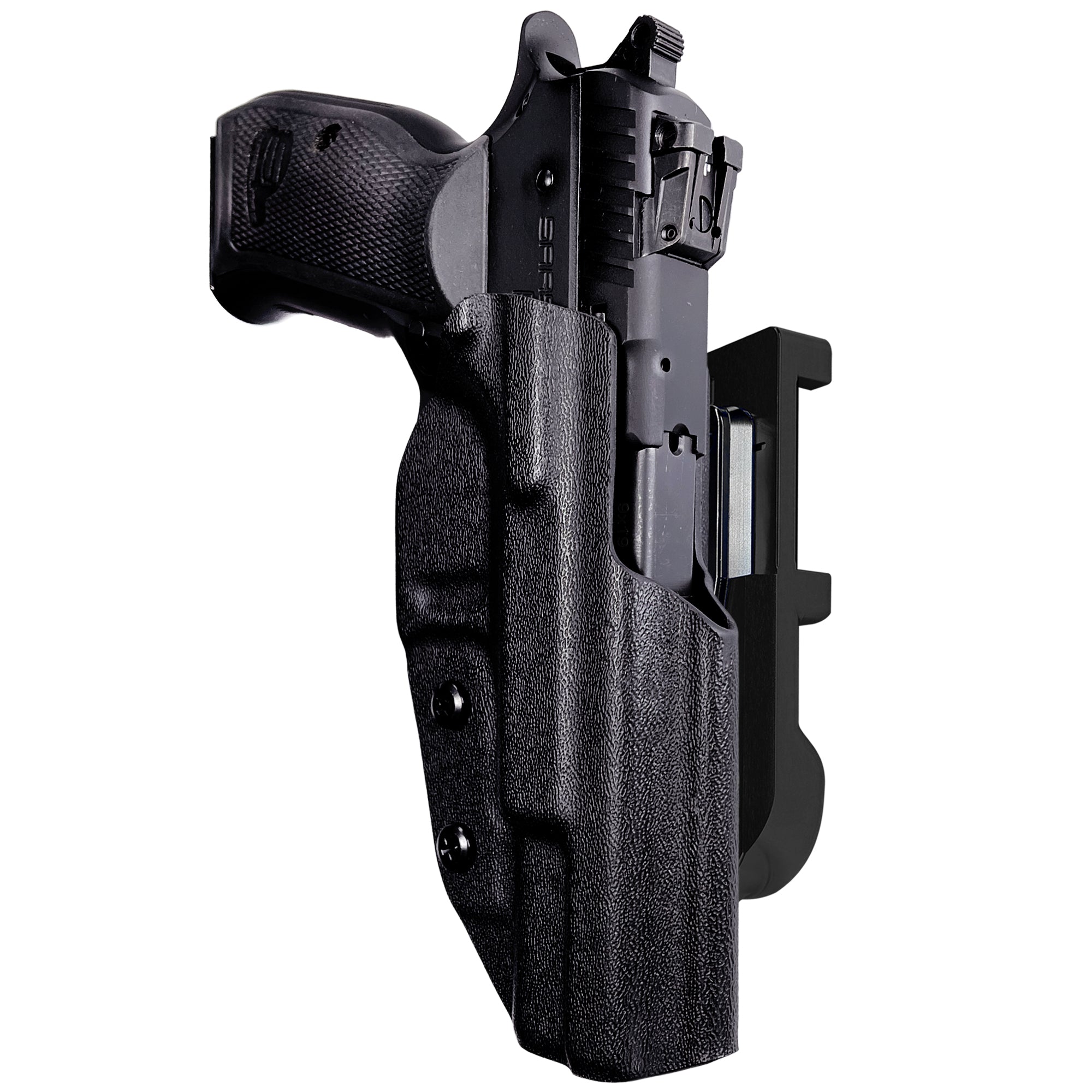 SAR P8L IDPA Quick Mount Holster with Black Belt Attachment, Black Holster Shell