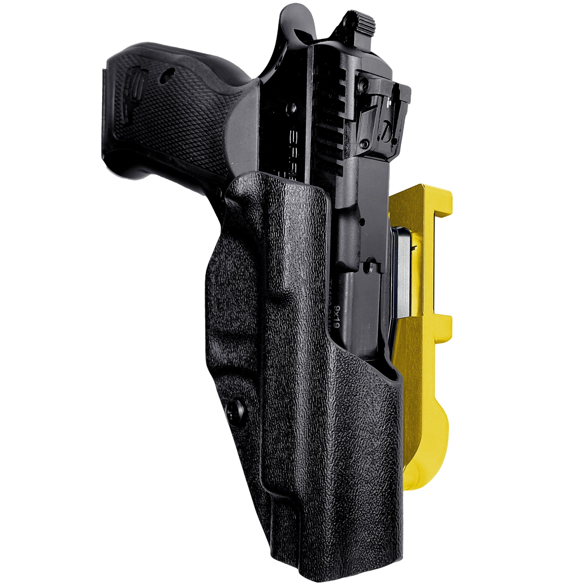SAR P8S IDPA Quick Mount Holster with 24K Gold Belt Attachment, Black Holster Shell