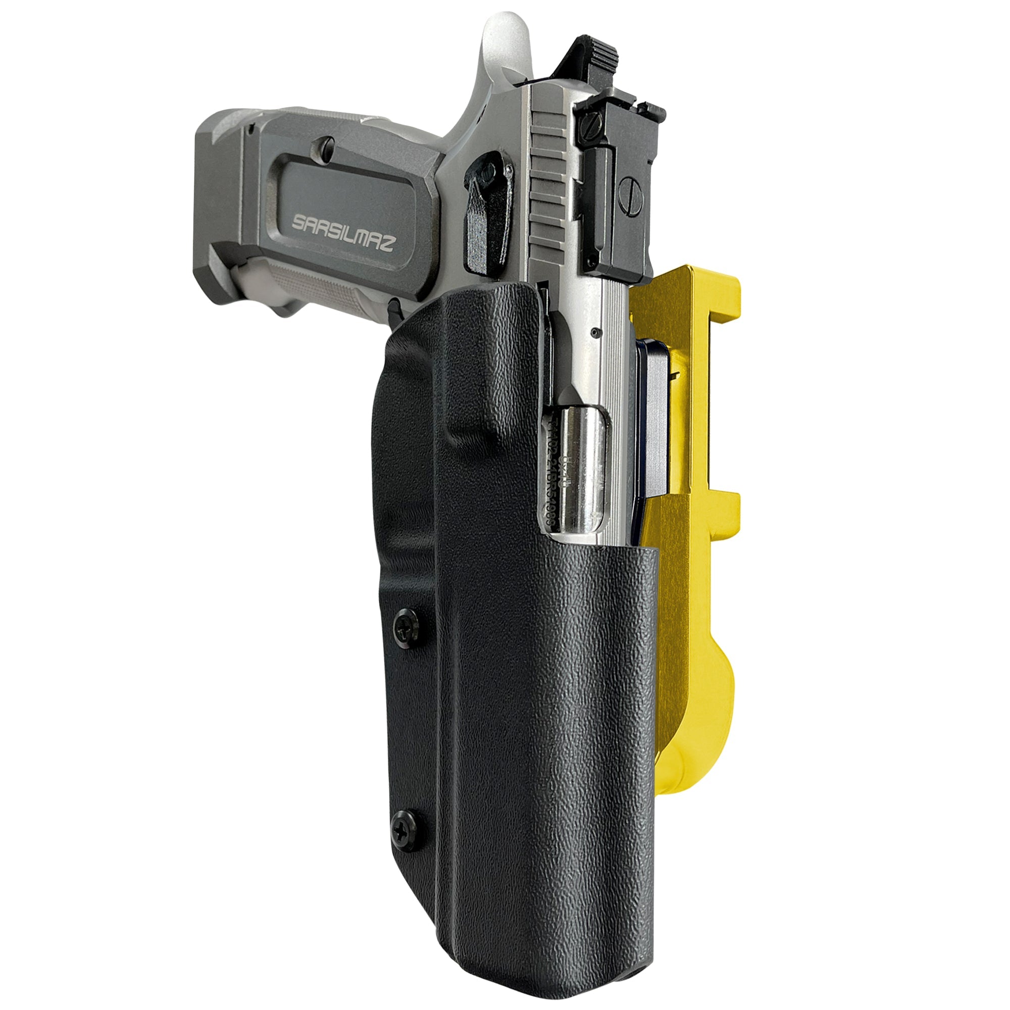 SAR K-12 Sport IDPA Quick Mount Holster with 24K Gold Belt Attachment, Black Holster Shell