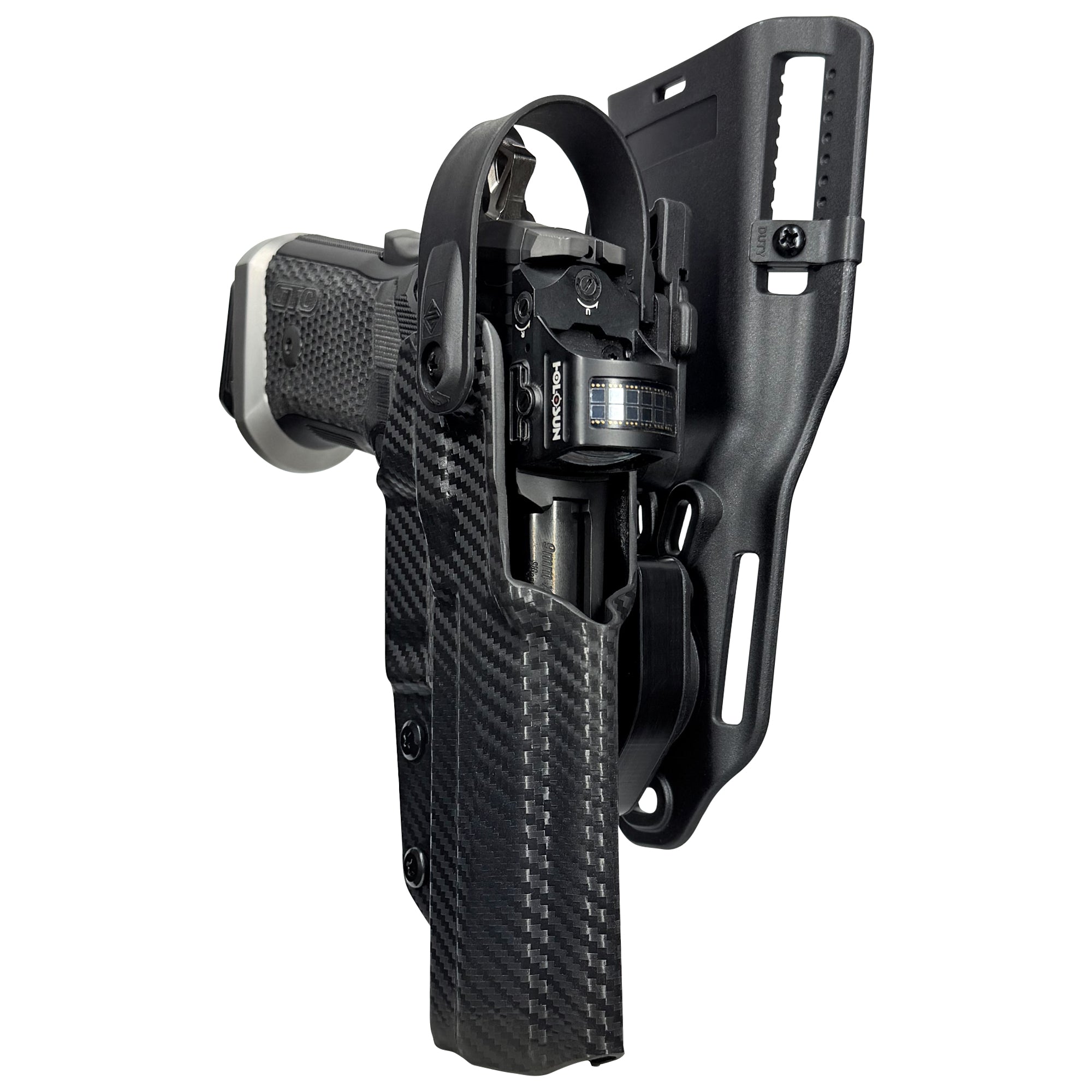 Level II Duty Drop and Offset Holster for Sig P211 GTO in Carbon Fiber
