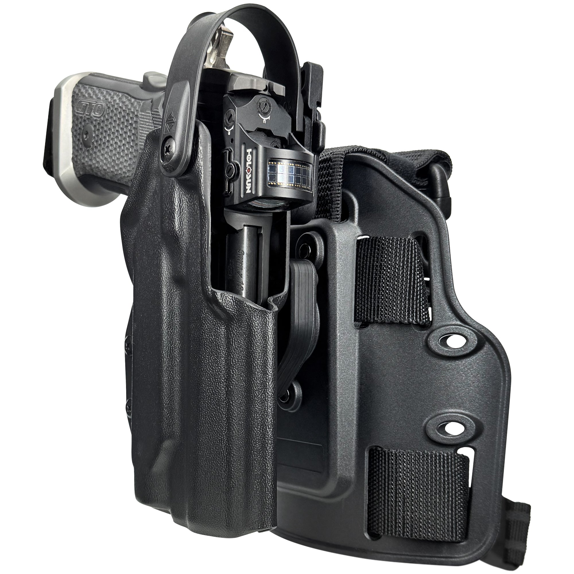 Level II Duty Drop Leg Holster for Sig P211 Holosun P.ID in Black