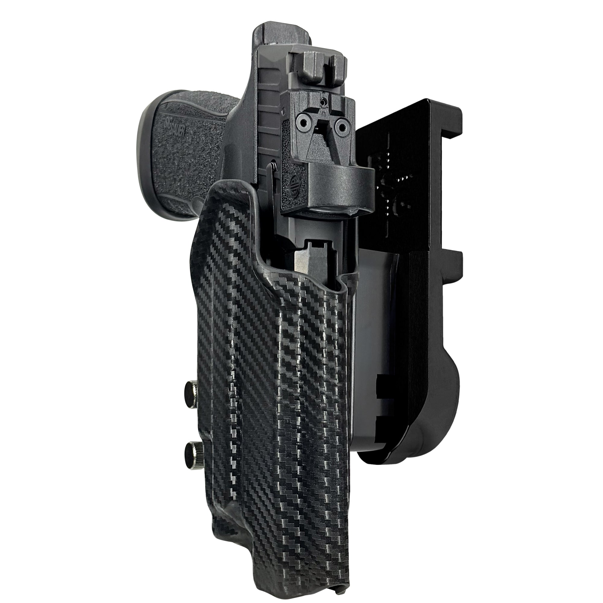 Sig P365 FUSE w/ TLR-7X IPSC/USPA Quick Mount Holster with Black Belt Attachment, Carbon Fiber Holster Shell