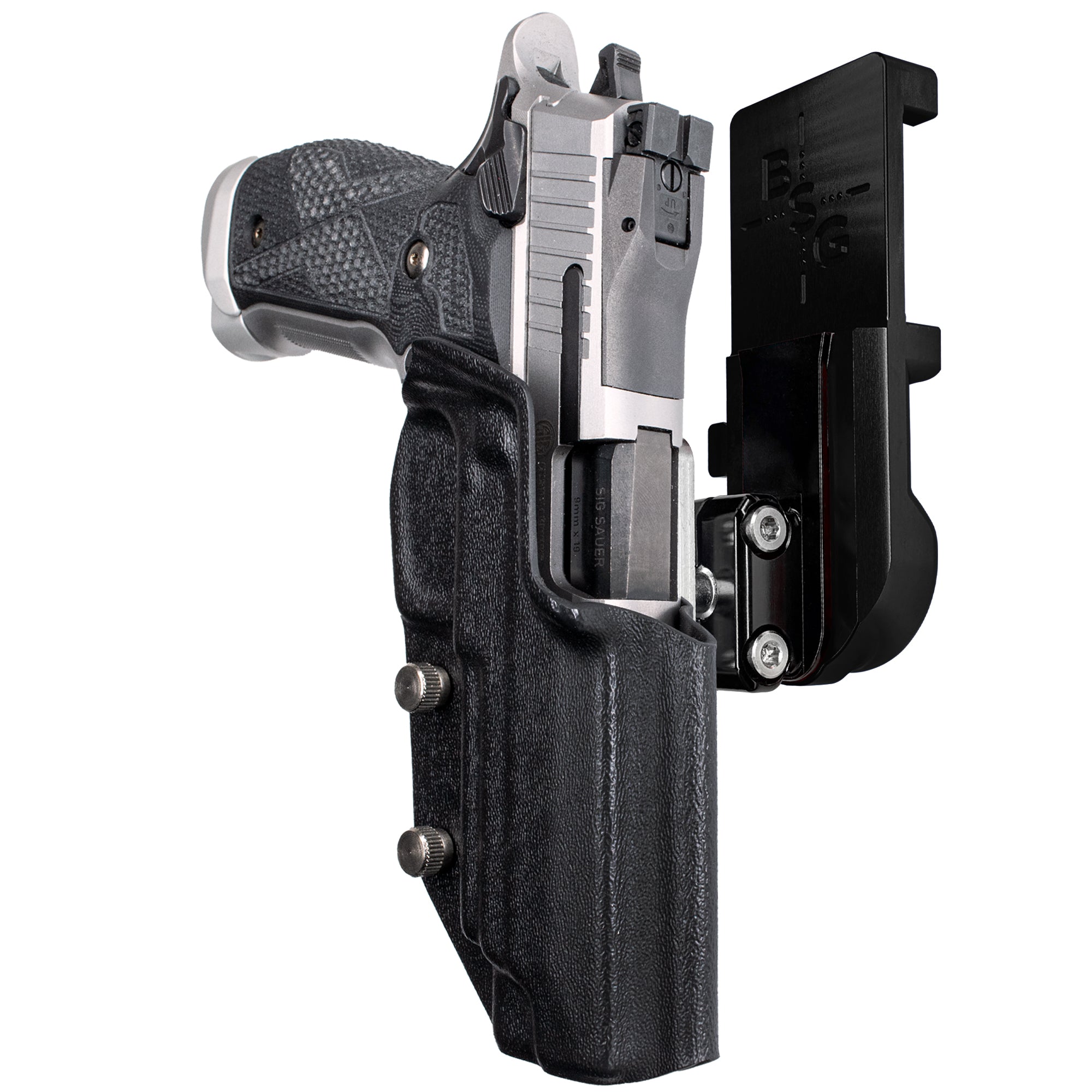 Sig Sauer P226 XFIVE IPSC/USPA Quick Mount Ball Joint Holster with Black Belt Attachment, Black Holster Shell