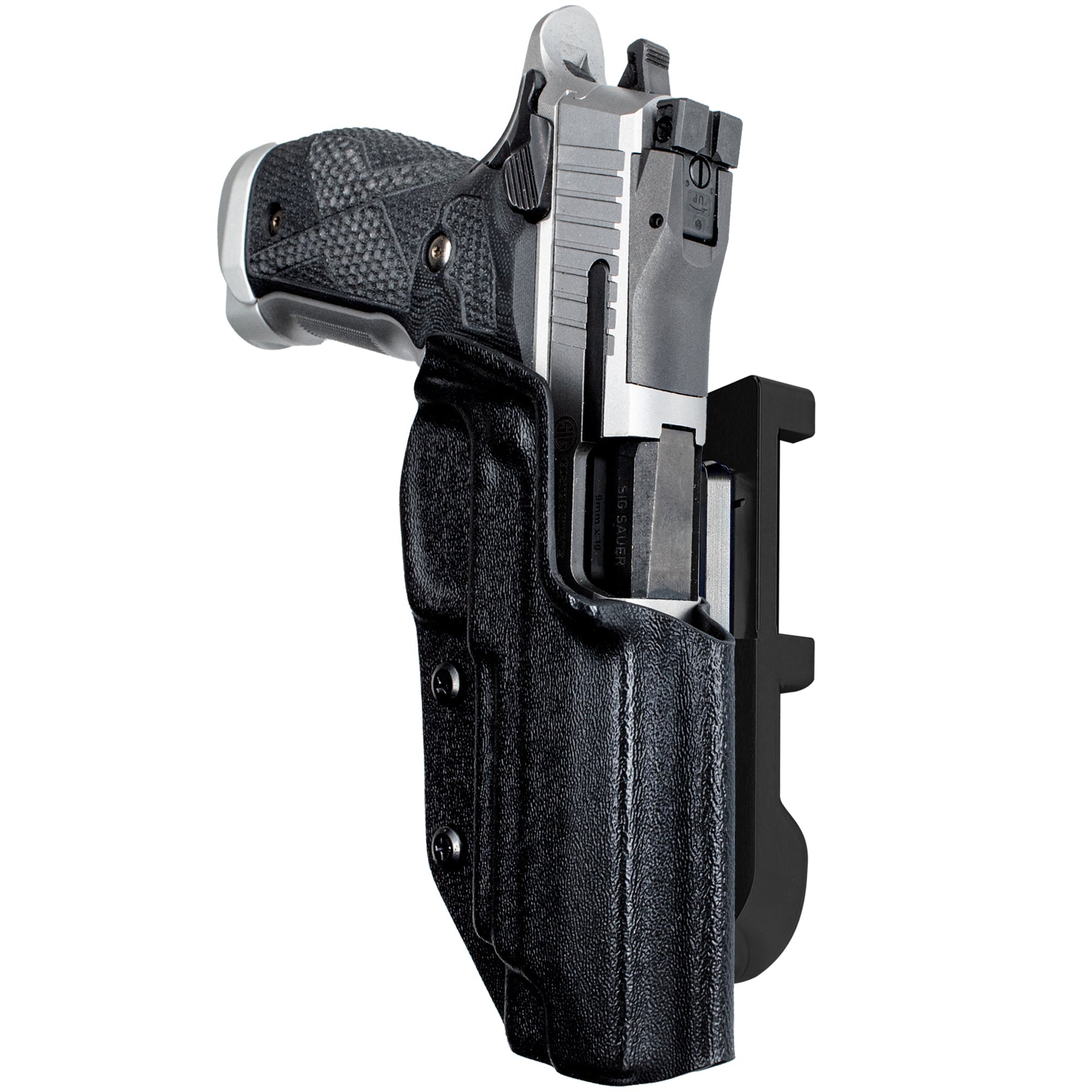 Sig Sauer P226 XFIVE IDPA Quick Mount Holster with Black Belt Attachment, Black Holster Shell