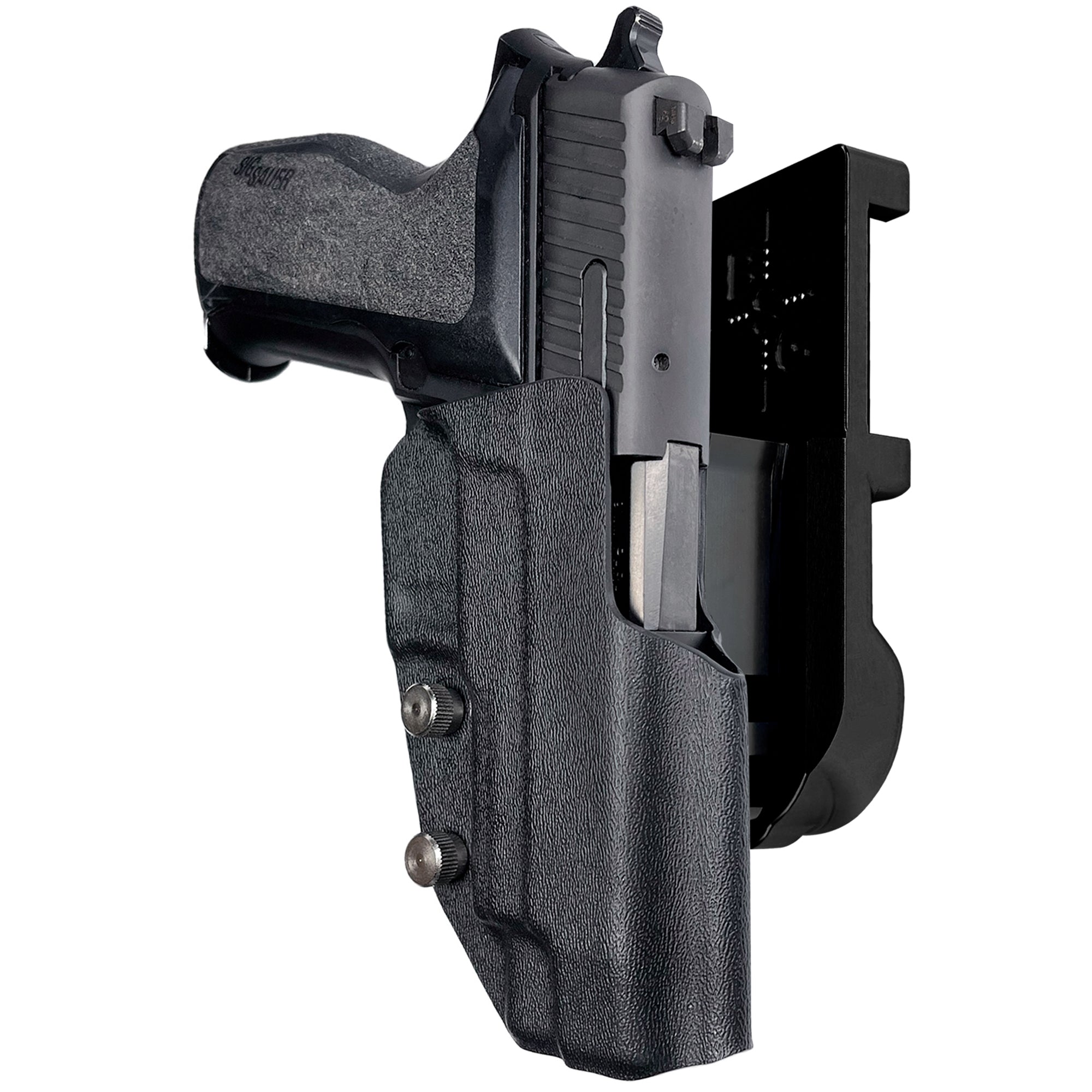 Sig Sauer P226 w/ Rail IPSC/USPA Quick Mount Holster with Black Belt Attachment, Black Holster Shell