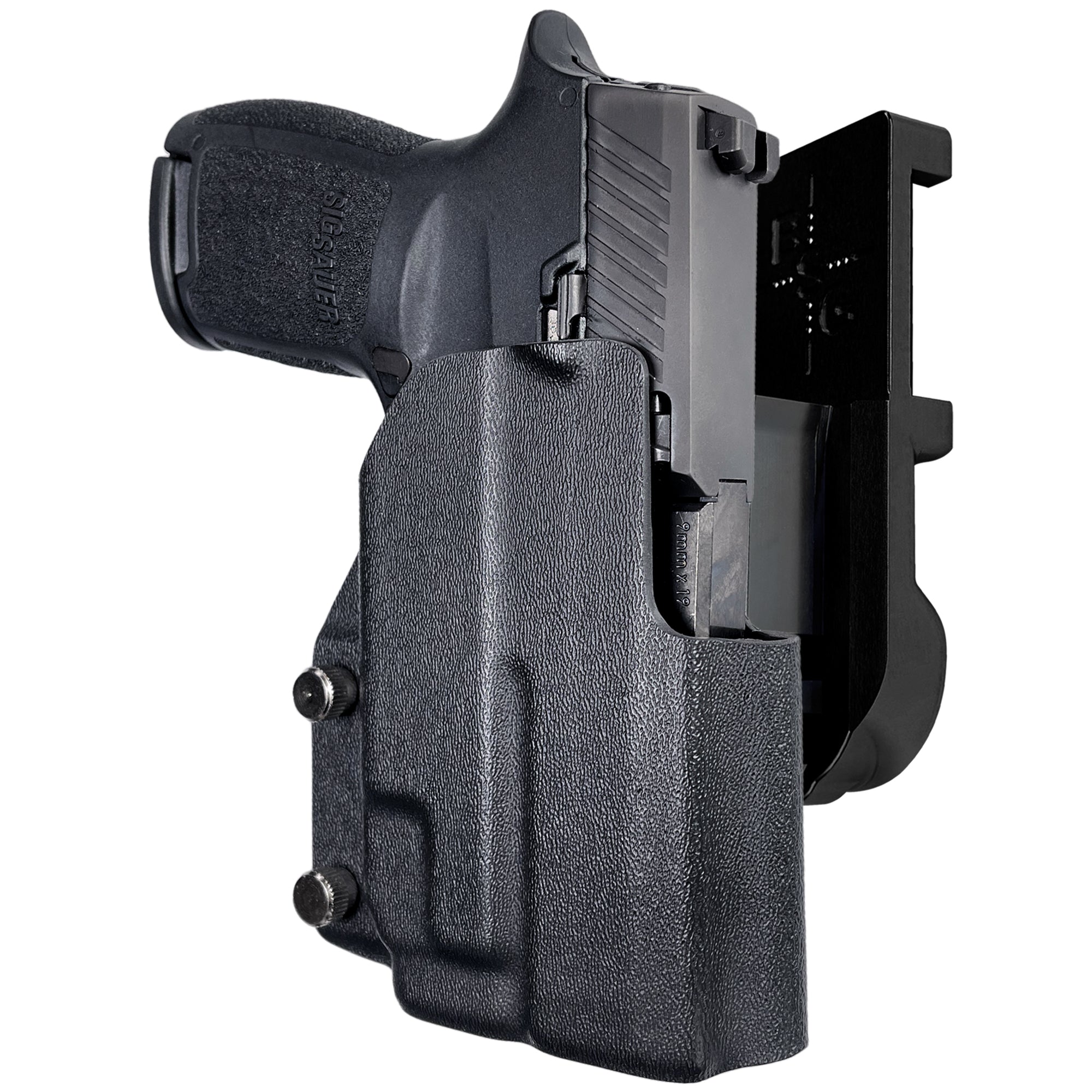 Sig P320 Compact w/ TLR7A IPSC/USPA Quick Mount Holster with Black Belt Attachment, Black Holster Shell