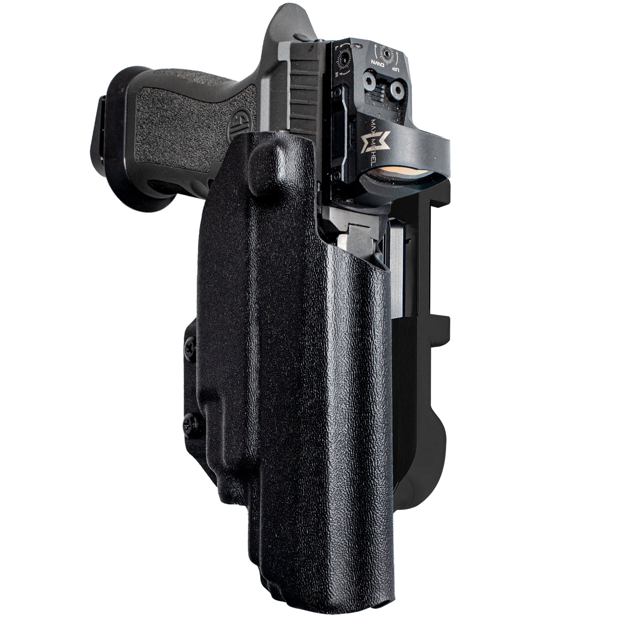 Sig P320 FS w TLR-7A/TLR-8A IDPA Quick Mount Holster with Black Belt Attachment, Black Holster Shell