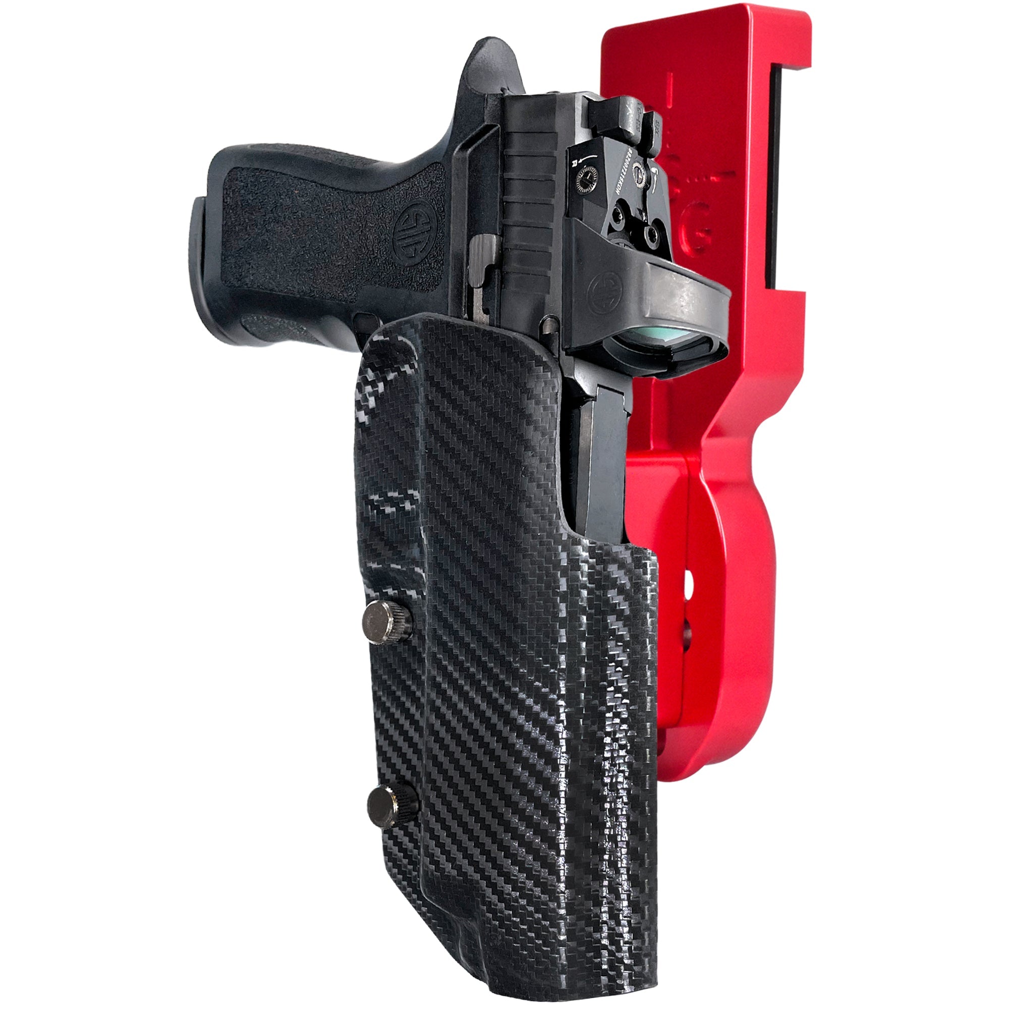 Sig Sauer P320 Full Size w/ Align Tactical Thumb Rest and Mag Release Pro Heavy Duty Competition Holster