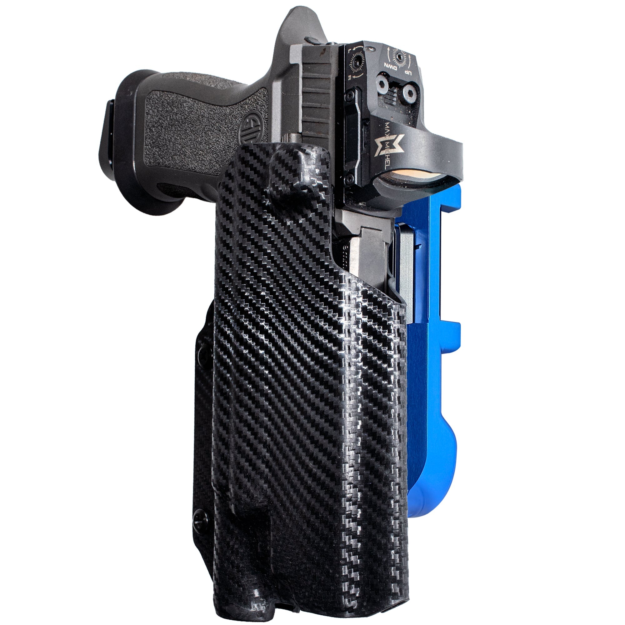 Sig P320 FS w X300U-A IDPA Quick Mount Holster with Blue Belt Attachment, Carbon Fiber Holster Shell