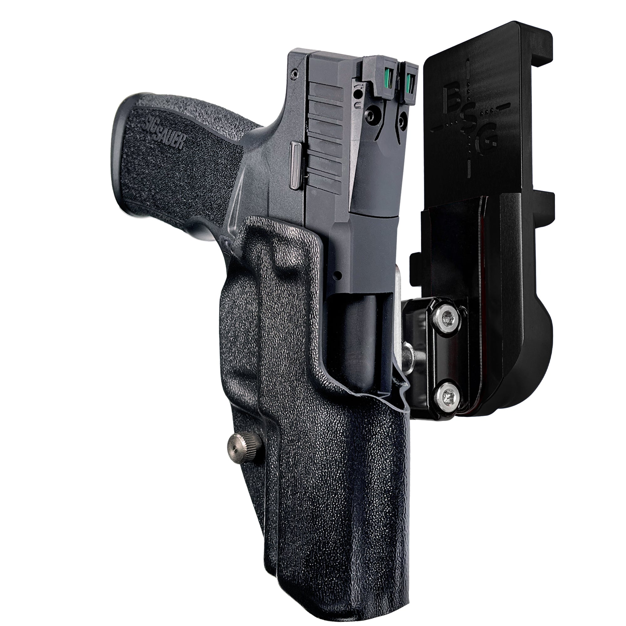 Sig Sauer P322 IPSC/USPA Quick Mount Ball Joint Holster with Black Belt Attachment, Black Holster Shell