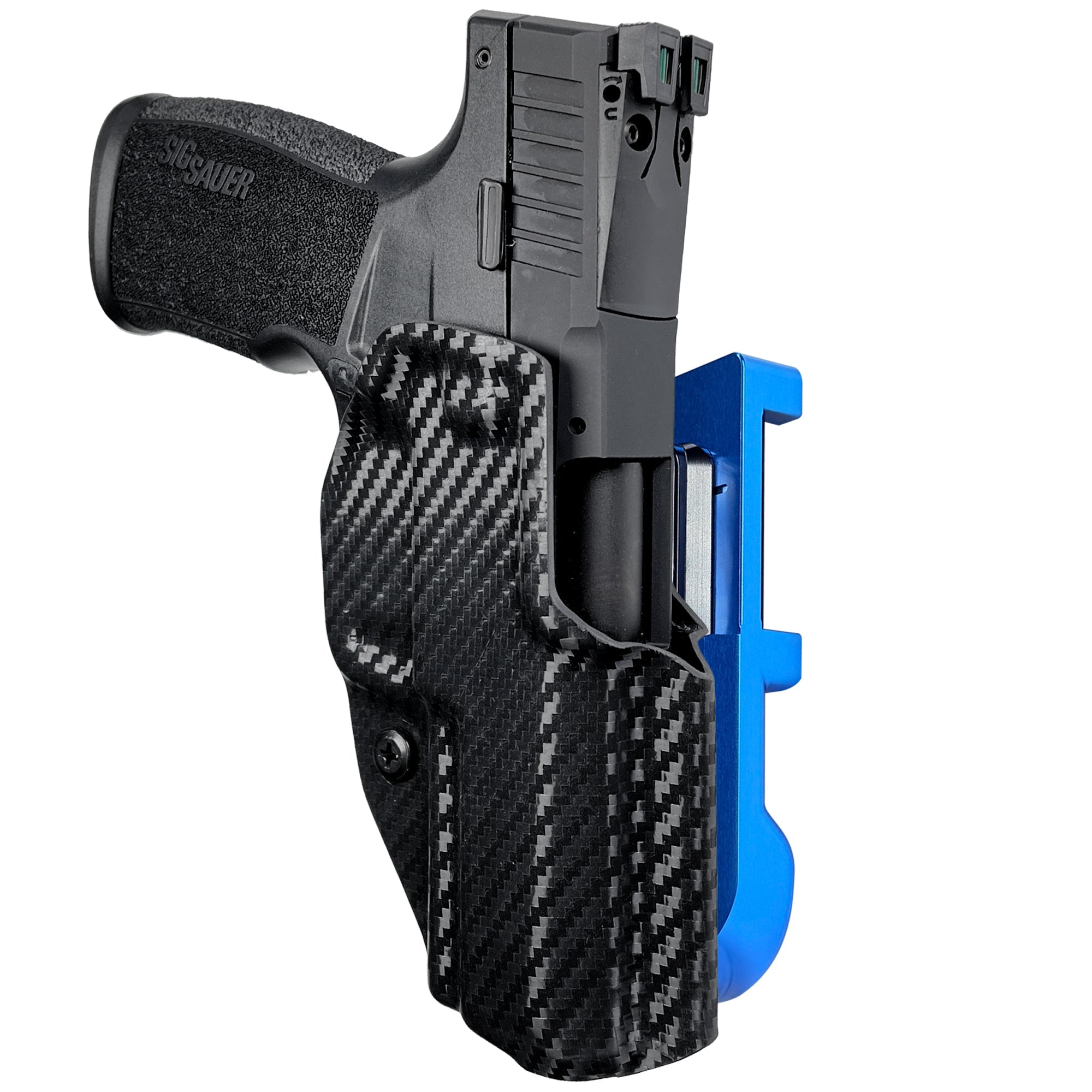 Sig Sauer P322 IDPA Quick Mount Holster with Blue Belt Attachment, Carbon Fiber Holster Shell