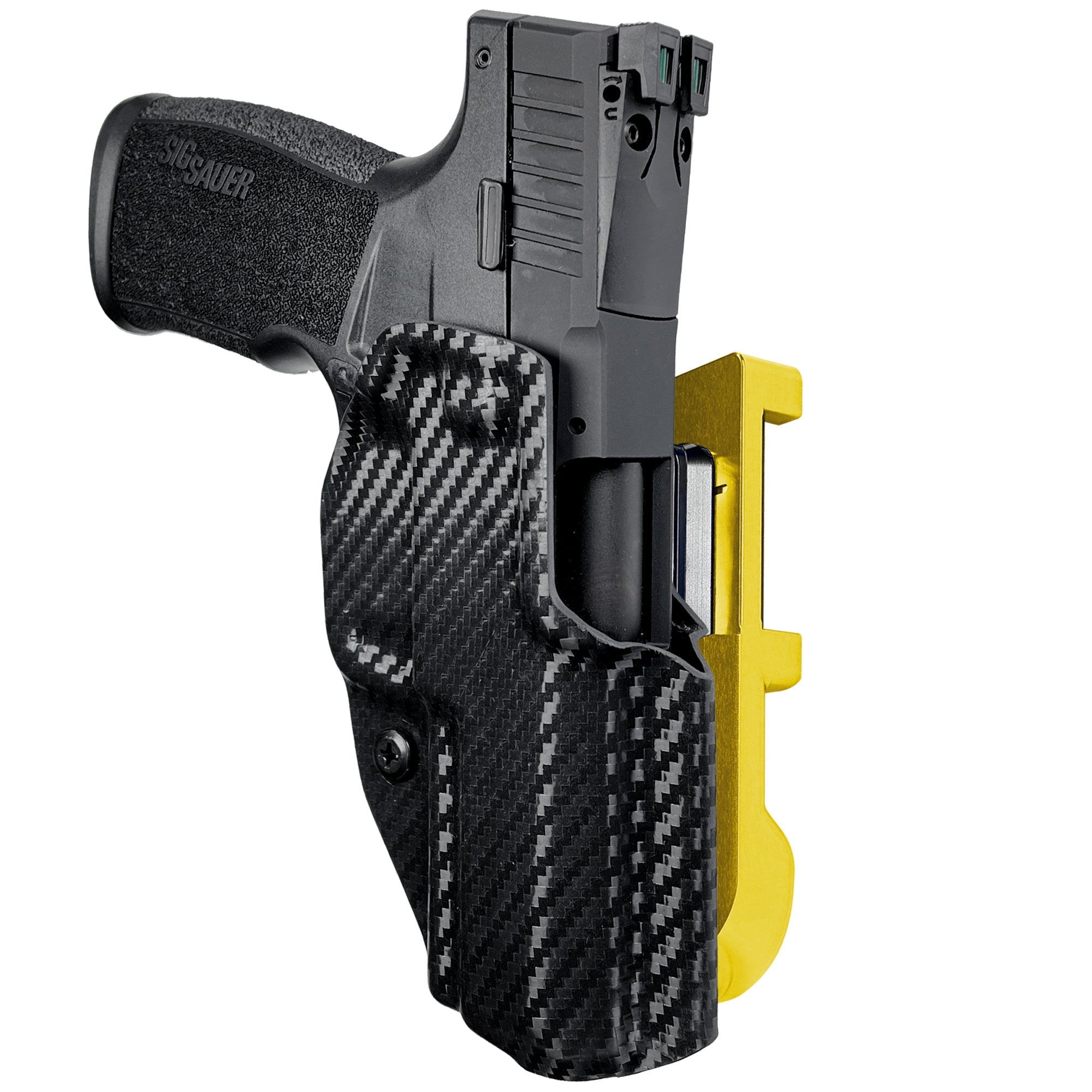 Sig Sauer P322 IDPA Quick Mount Holster with 24K Gold Belt Attachment, Carbon Fiber Holster Shell