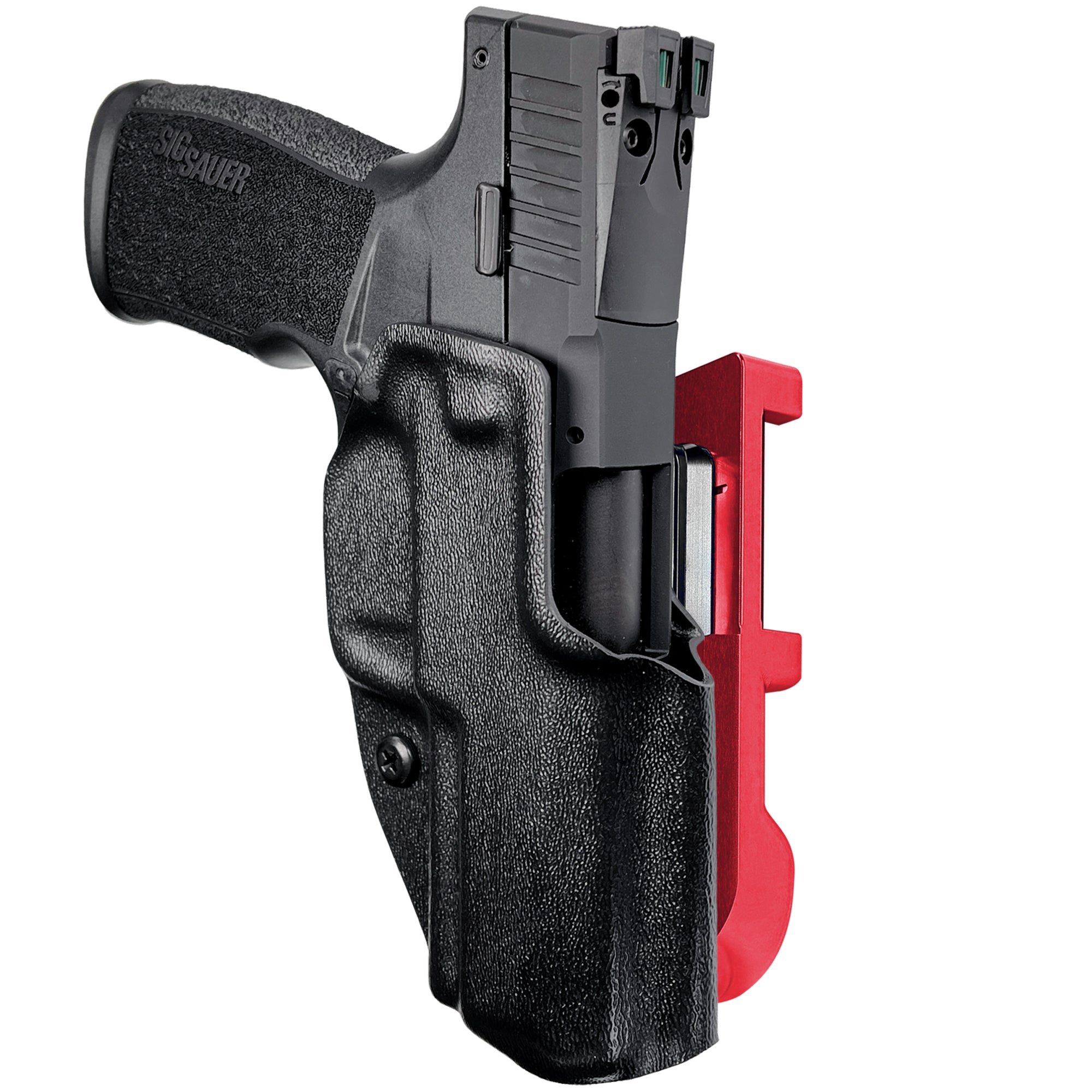 Sig Sauer P322 IDPA Quick Mount Holster with Red Belt Attachment, Black Holster Shell