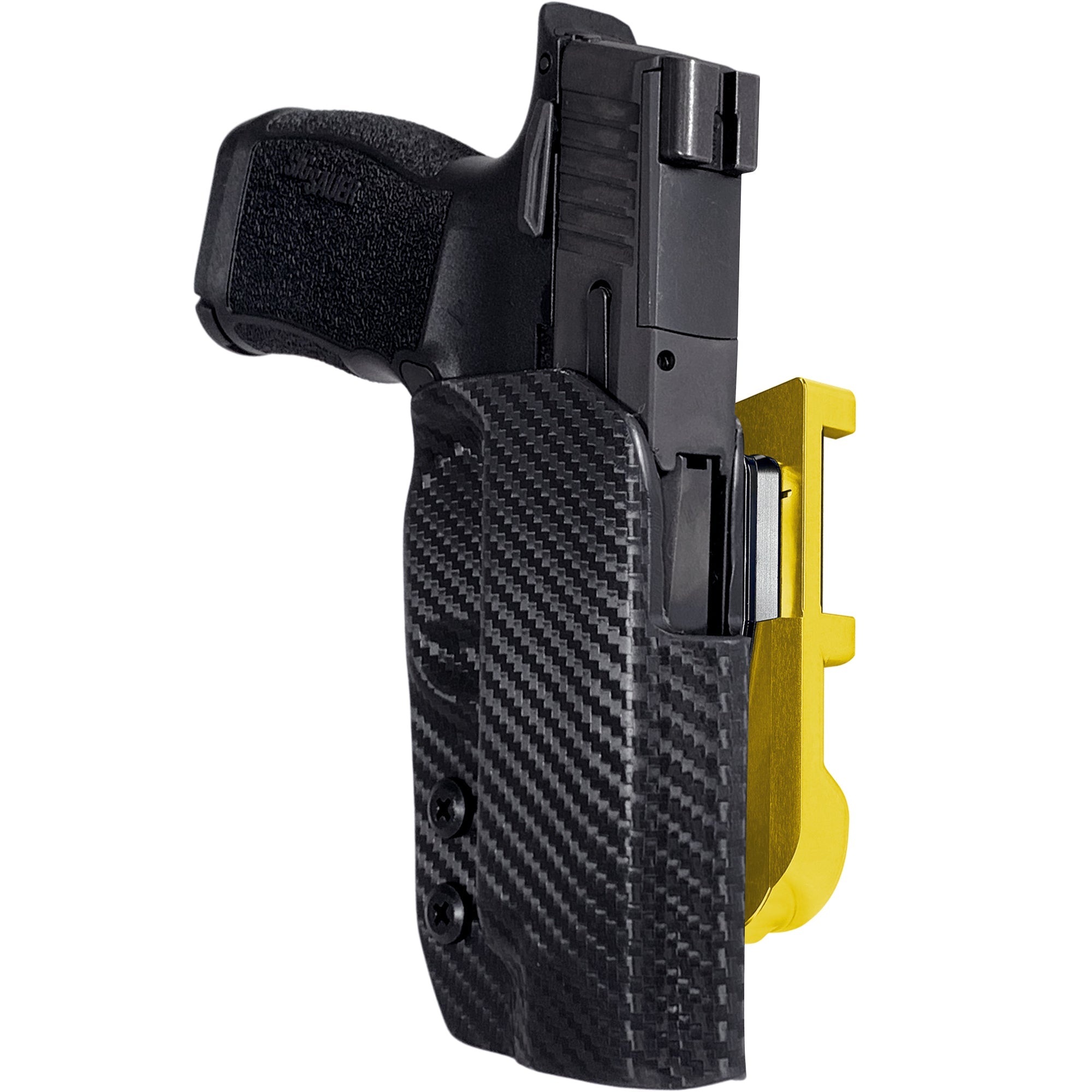 Sig Sauer P365 XL IDPA Quick Mount Holster with 24K Gold Belt Attachment, Carbon Fiber Holster Shell