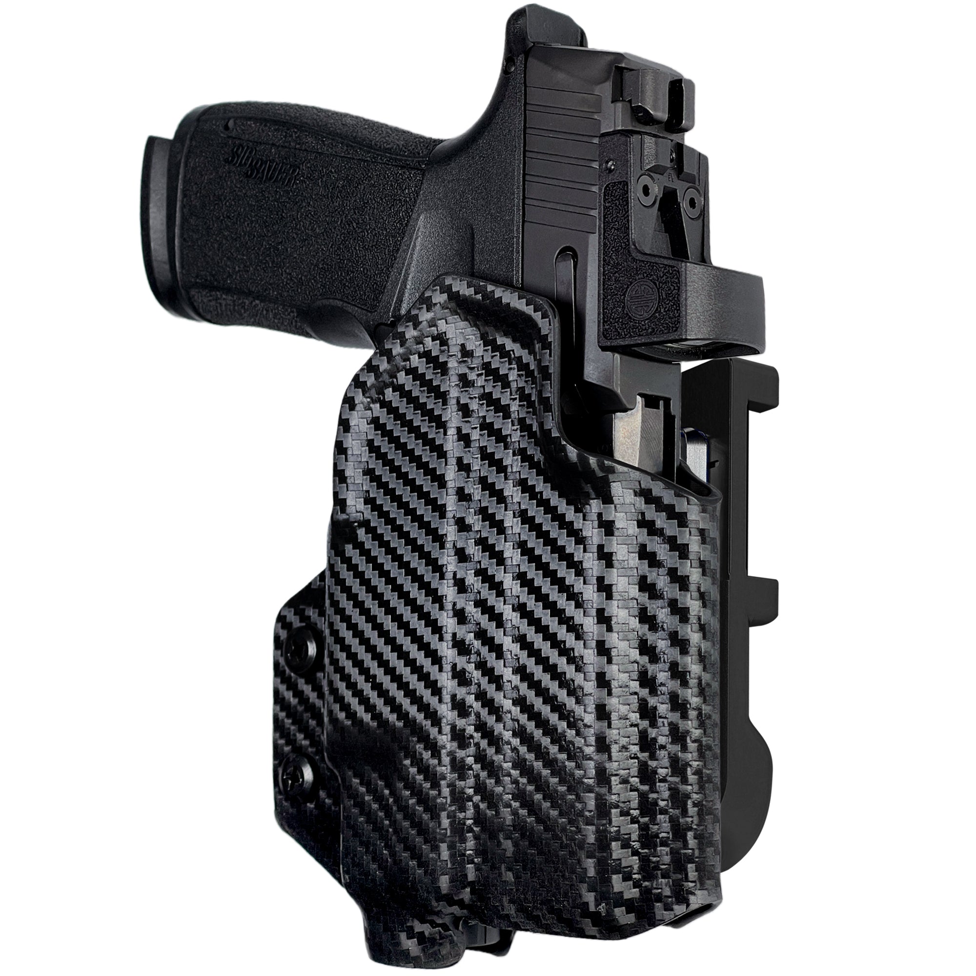 Sig P365 XMACRO w/ TLR-7/8 IDPA Quick Mount Holster with Black Belt Attachment, Carbon Fiber Holster Shell