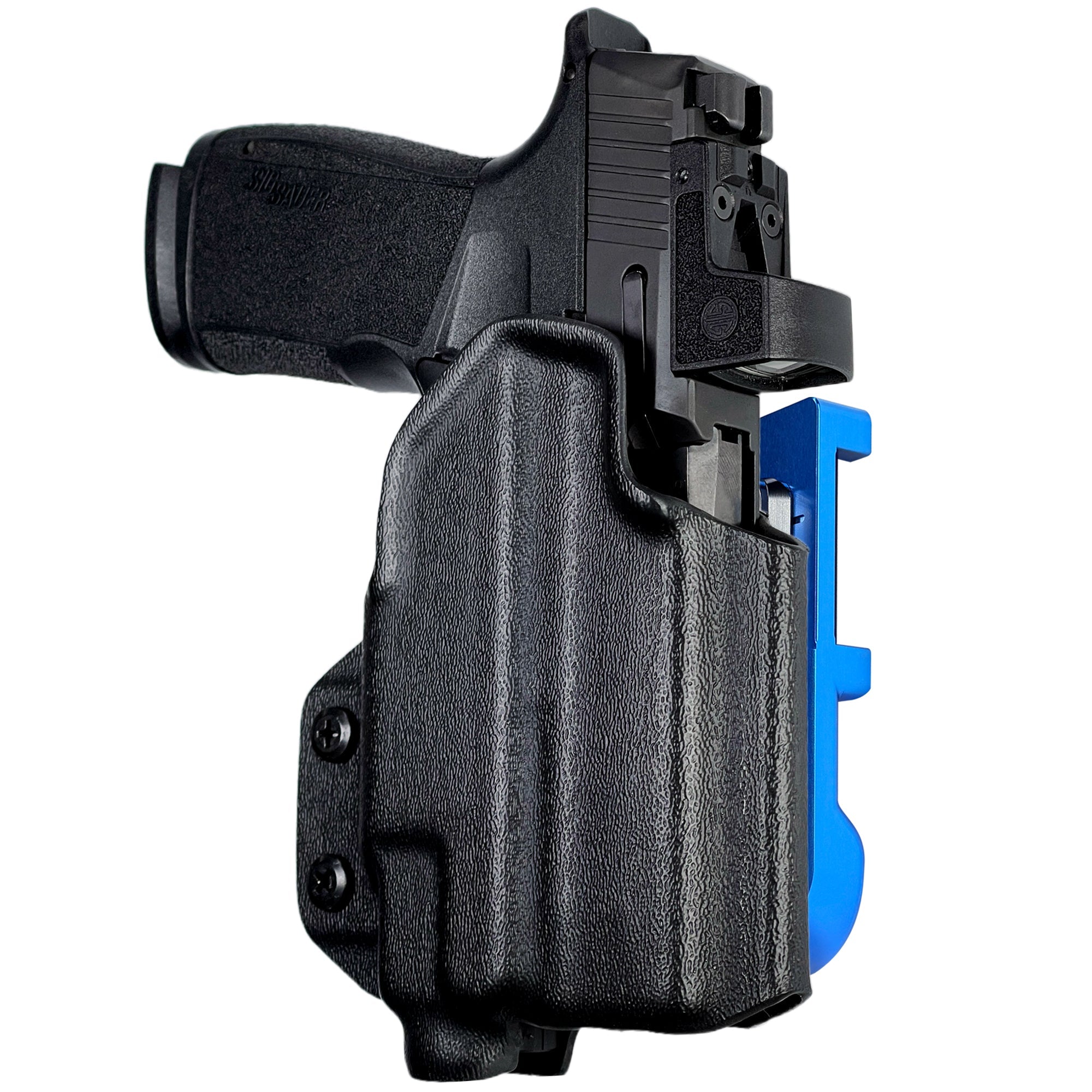 Sig P365 XMACRO w/ TLR-7/8 IDPA Quick Mount Holster with Blue Belt Attachment, Black Holster Shell