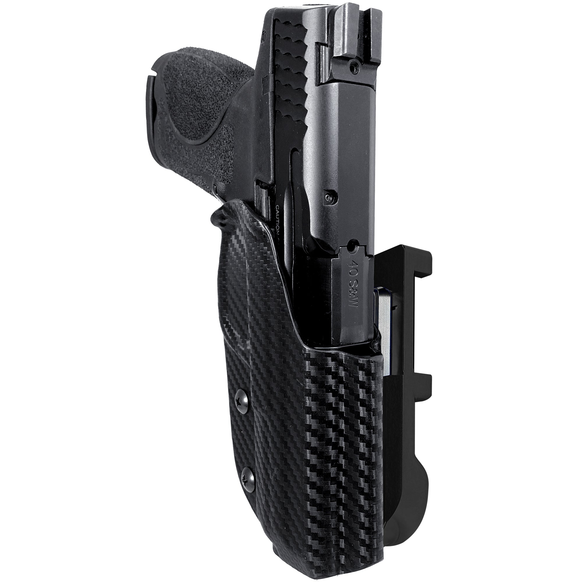 S&W M&P 4.25'' IDPA Quick Mount Holster with Black Belt Attachment, Carbon Fiber Holster Shell