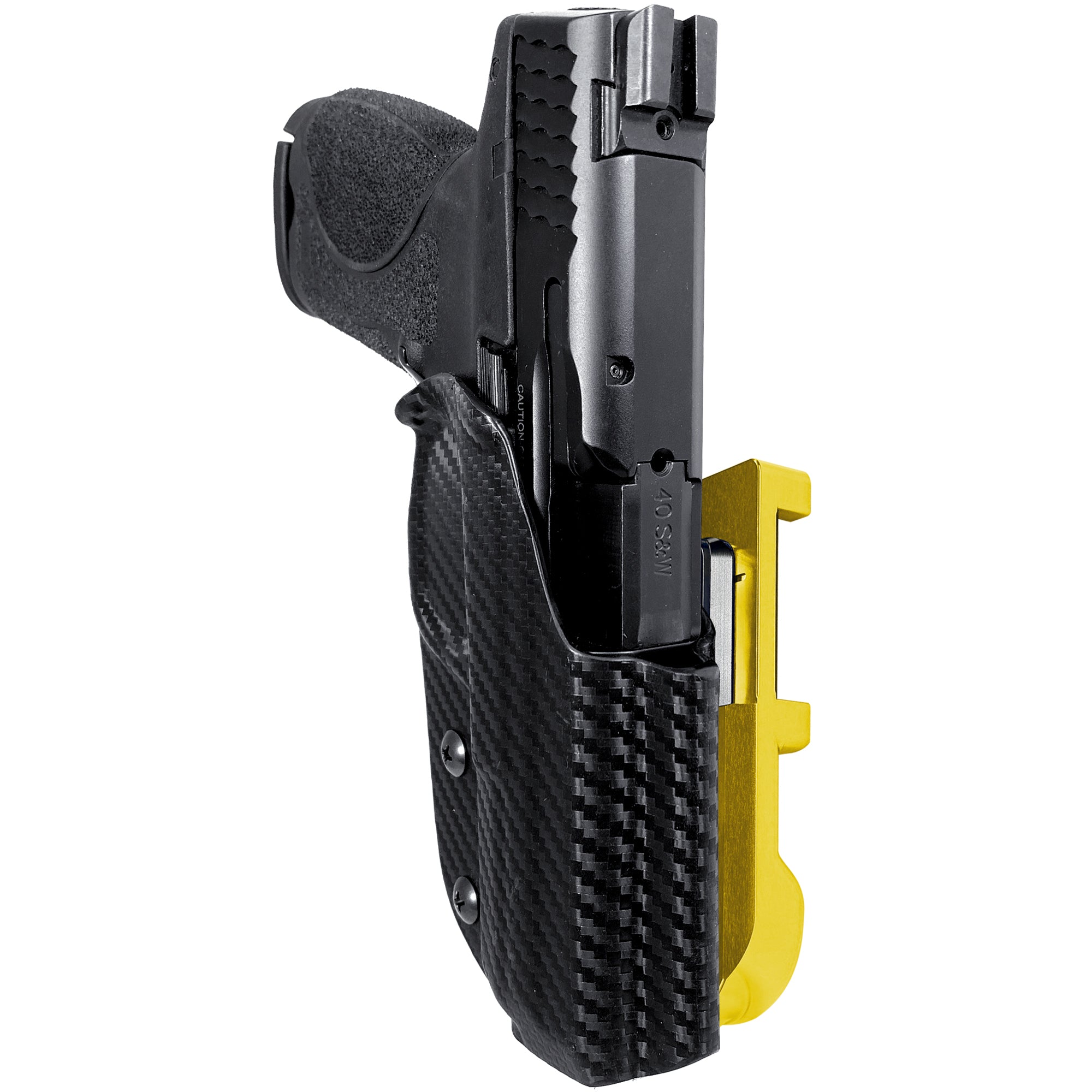 S&W M&P 4.25'' IDPA Quick Mount Holster with 24K Gold Belt Attachment, Carbon Fiber Holster Shell