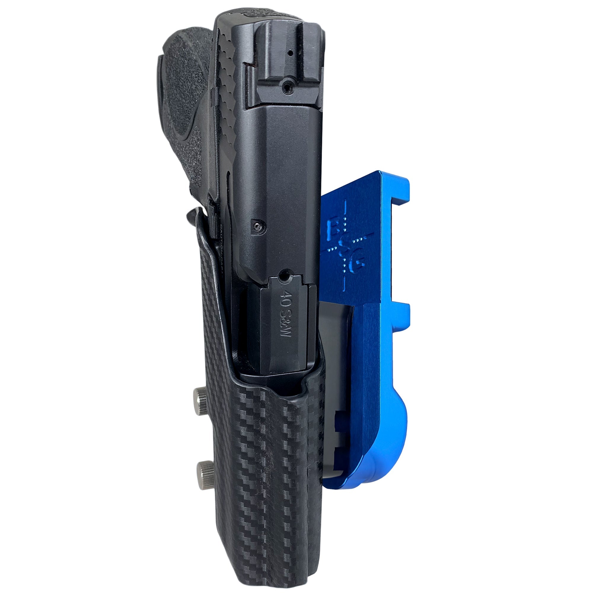 S&W M&P 4.25'' IPSC/USPA Quick Mount Holster with Blue Belt Attachment, Carbon Fiber Holster Shell