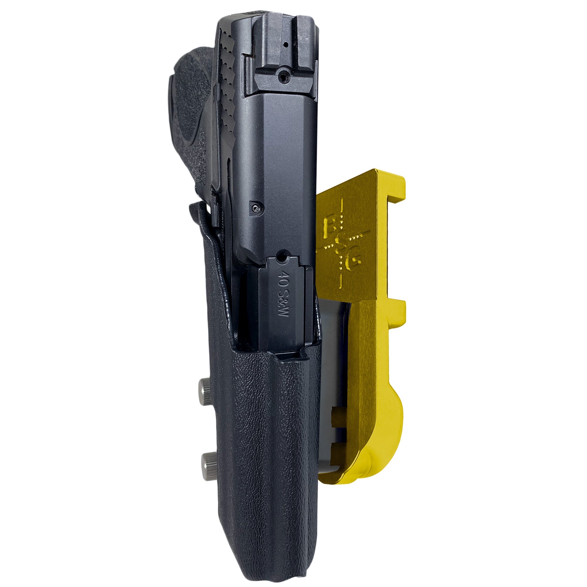 S&W M&P 4.25'' IPSC/USPA Quick Mount Holster with 24K Gold Belt Attachment, Black Holster Shell