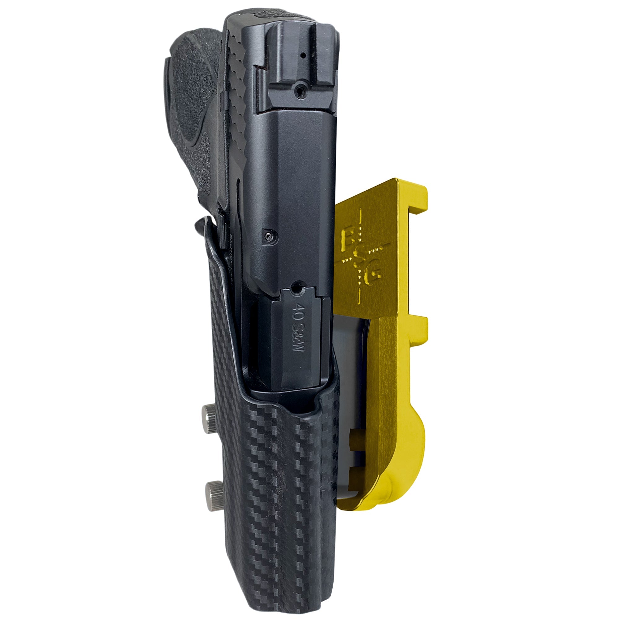 S&W M&P 4.25'' IPSC/USPA Quick Mount Holster with 24K Gold Belt Attachment, Carbon Fiber Holster Shell