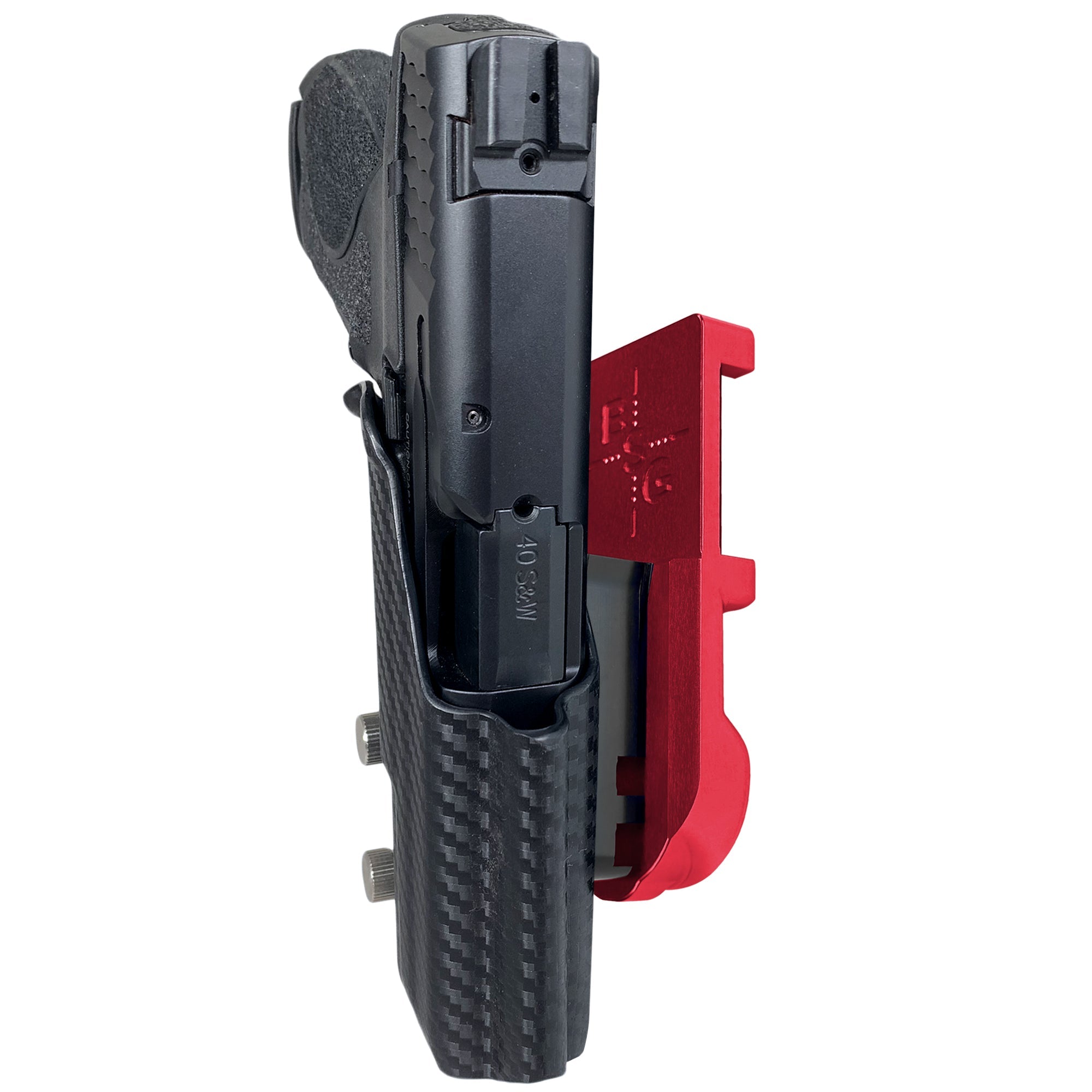 S&W M&P 4.25'' IPSC/USPA Quick Mount Holster with Red Belt Attachment, Carbon Fiber Holster Shell