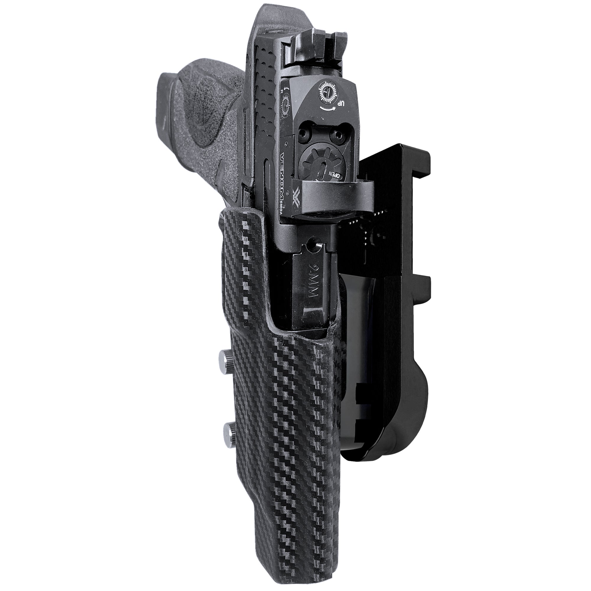 S&W M&P 5'' IPSC/USPA Quick Mount Holster with Black Belt Attachment, Carbon Fiber Holster Shell