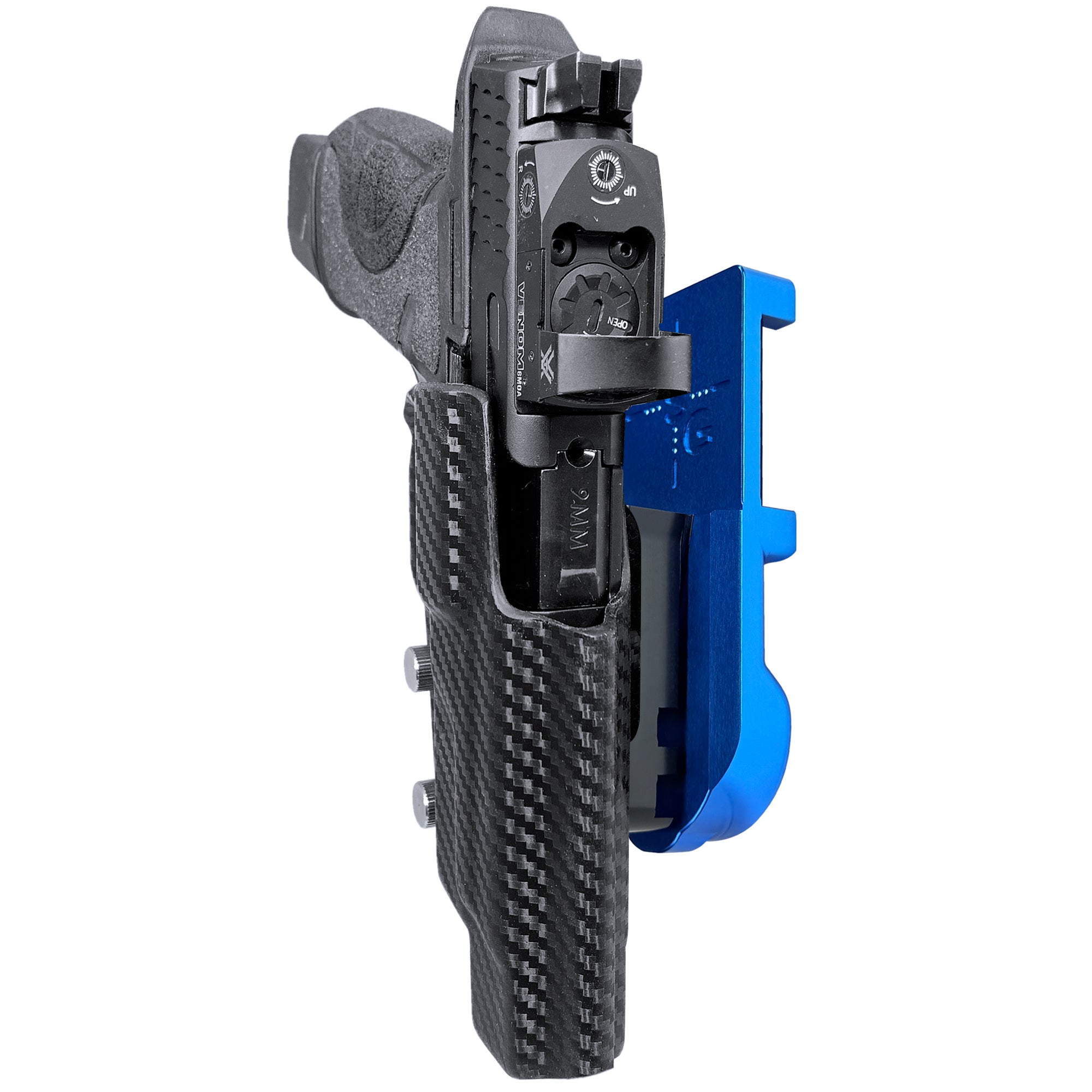 S&W M&P 5'' IPSC/USPA Quick Mount Holster with Blue Belt Attachment, Carbon Fiber Holster Shell