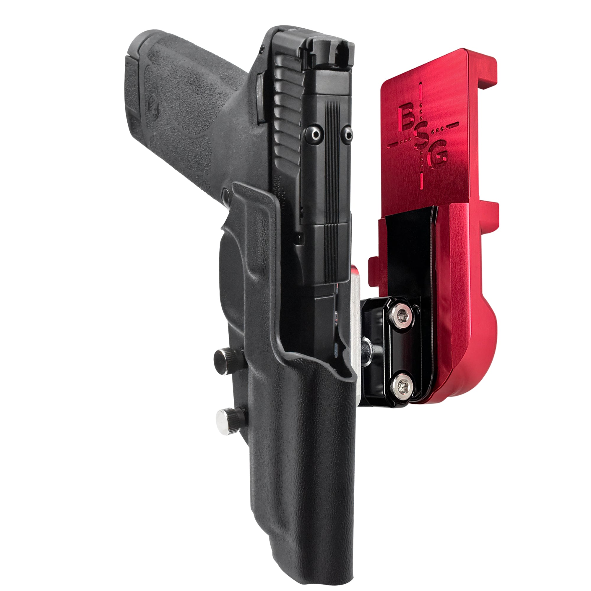 S&W M&P22 Magnum IPSC/USPA Quick Mount Ball Joint Holster with Red Belt Attachment, Black Holster Shell